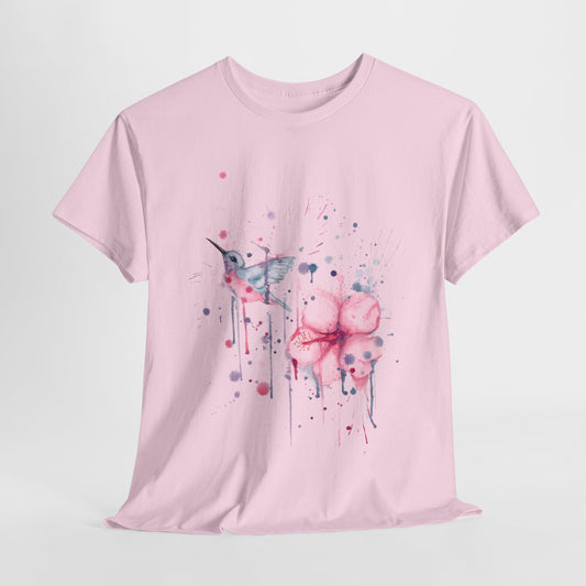 Hibiscus Hummingbird Unisex Heavy Cotton Tee