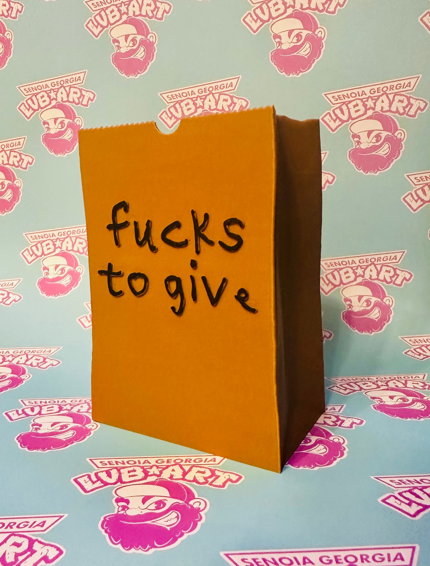 No Fucks To Give Sack 3D Printed Display