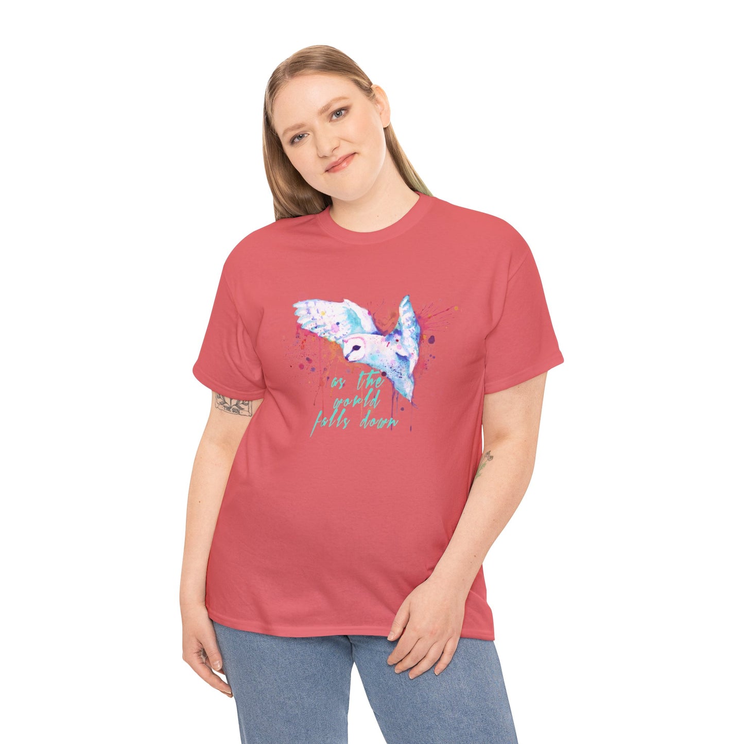 Rainbow Barn Owl (Goblin Variant) Unisex Heavy Cotton Tee