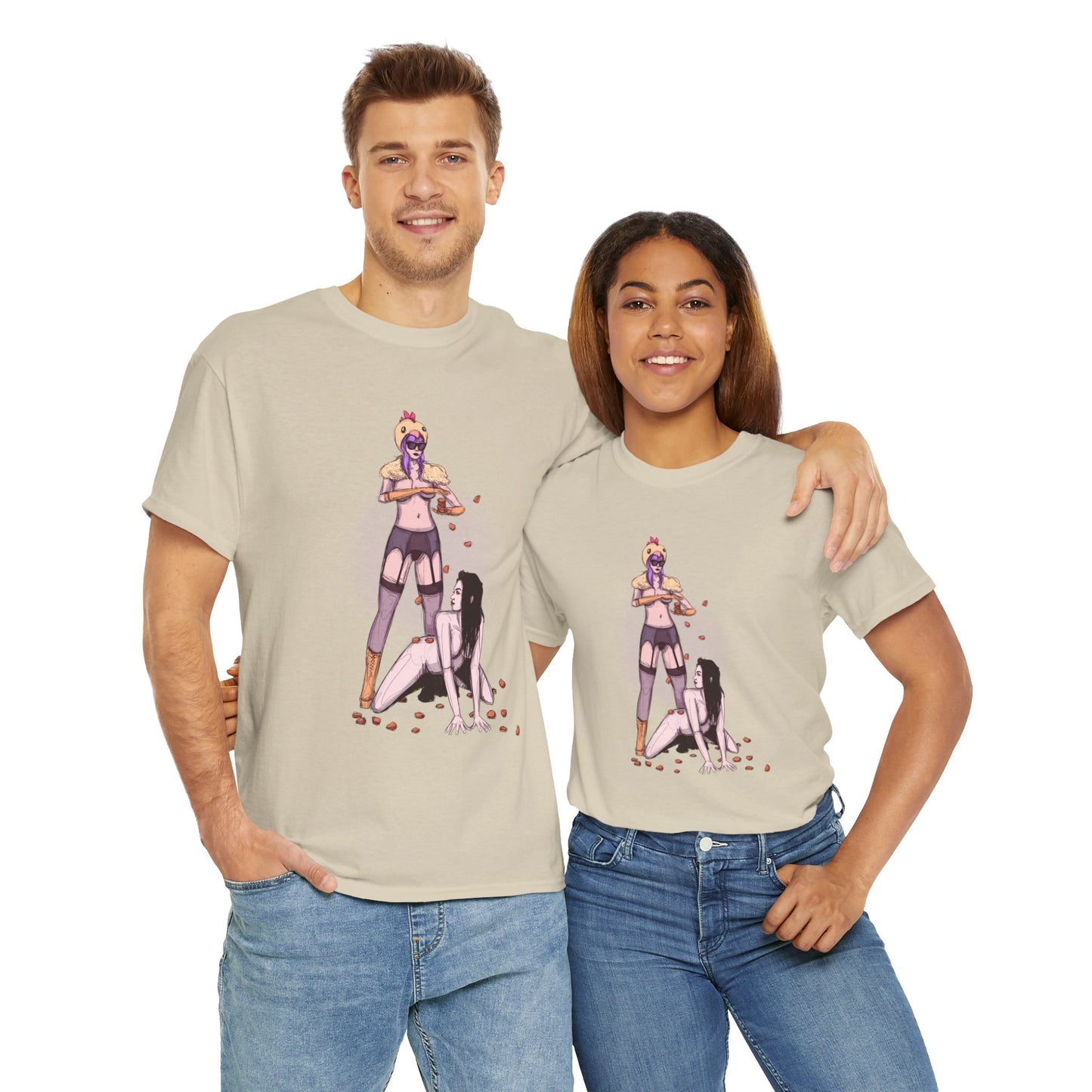 Chicken Nugget Rain Unisex Heavy Cotton Tee