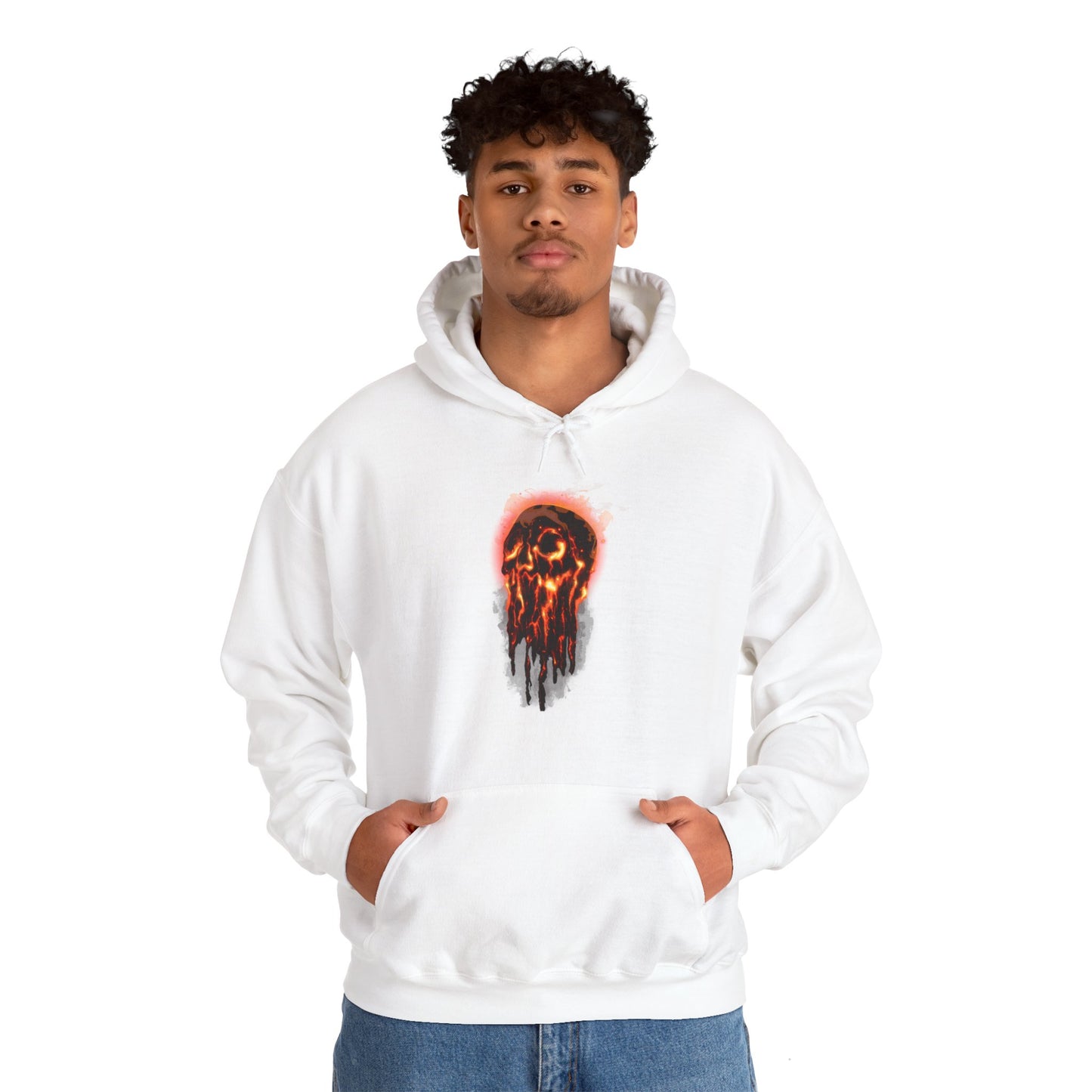 Elemental Skull Fire Unisex Heavy Blend Hooded Sweatshirt