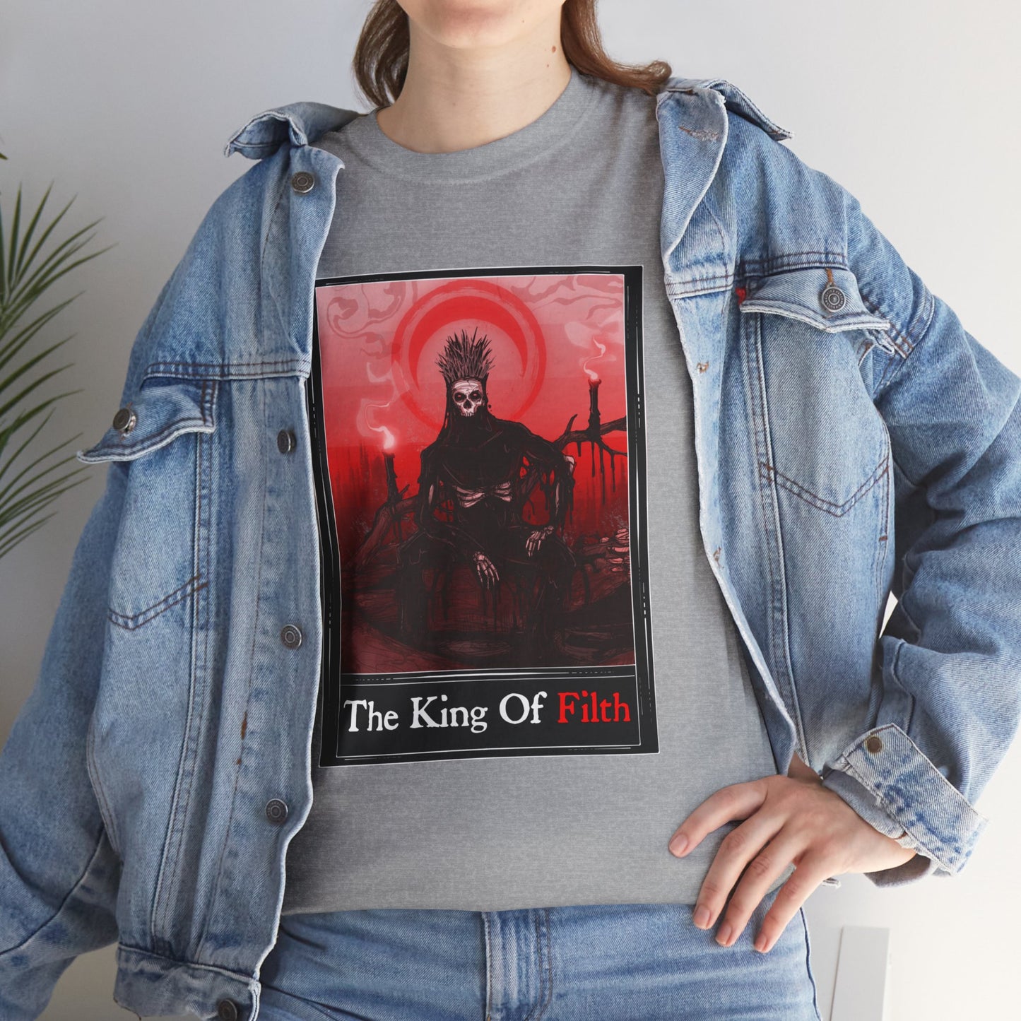 King Of Filth Tarot (Front & Back Print) Unisex Heavy Cotton Tee