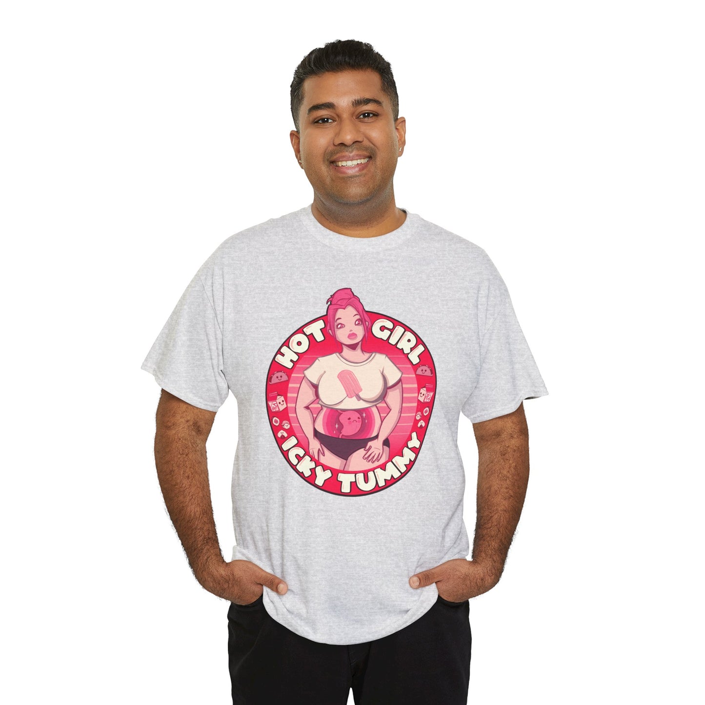 Hot Girl Icky Tummy Unisex Heavy Cotton Tee
