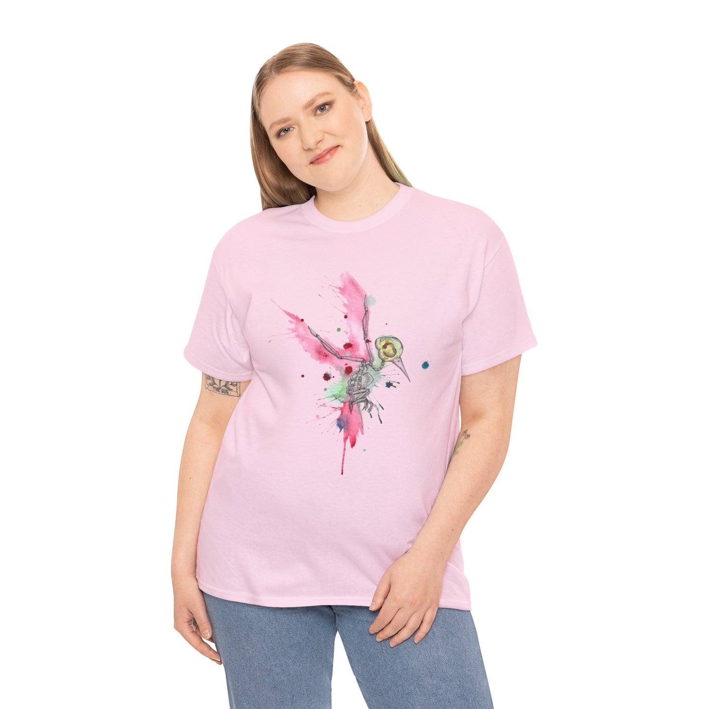 Hummingbird Skeleton Unisex Heavy Cotton Tee