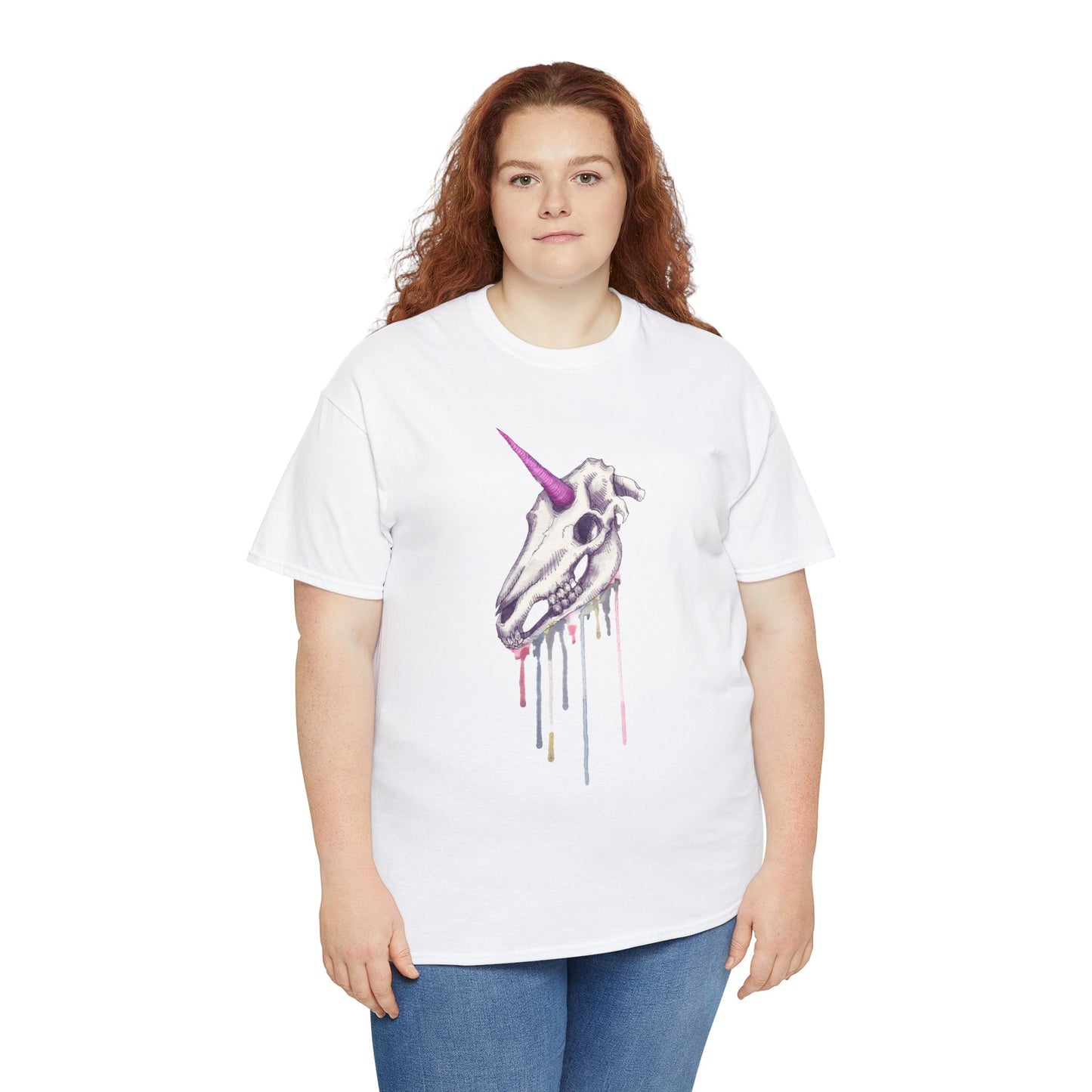 Unicorn Skull Unisex Heavy Cotton Tee