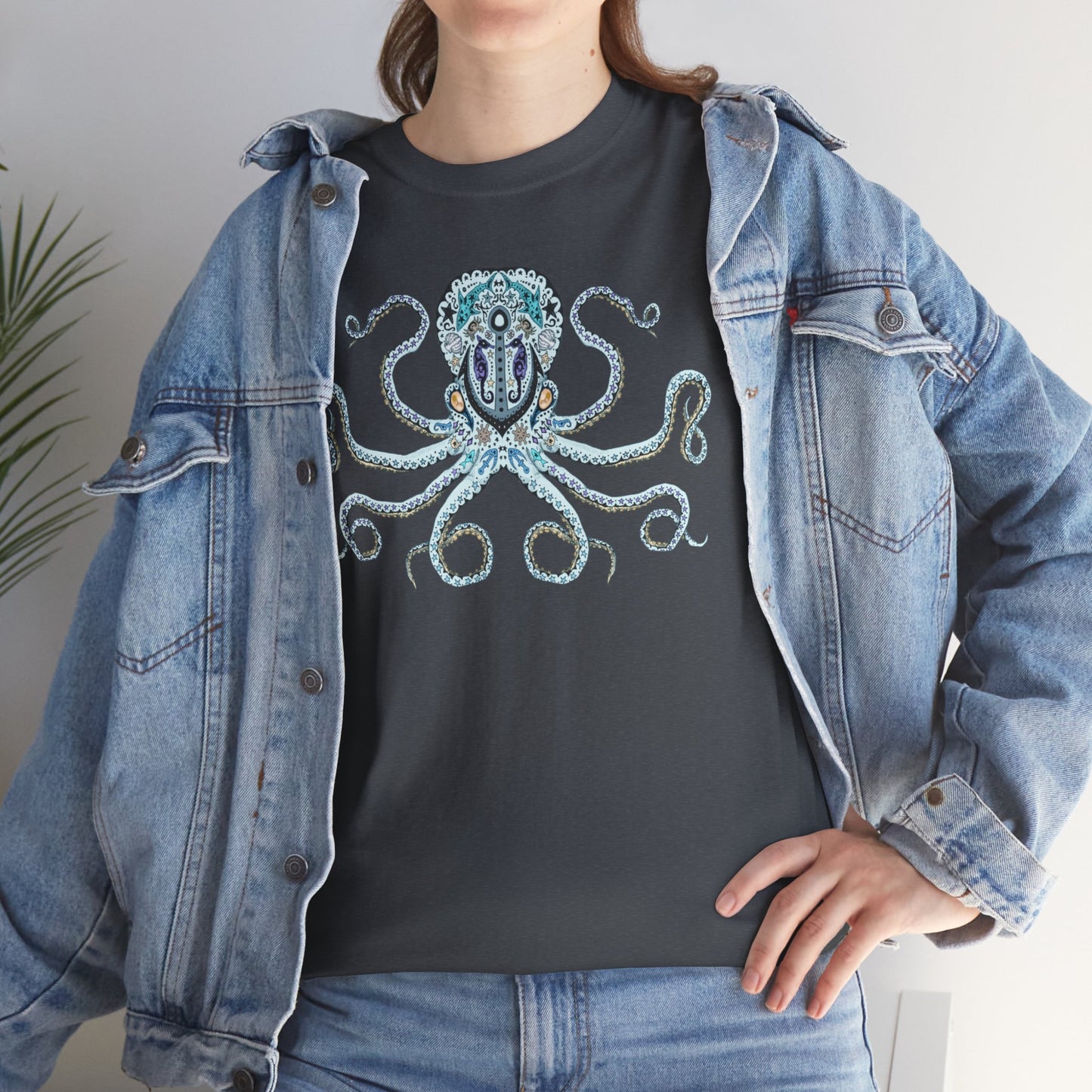 Octopus Sugar Skull Unisex Heavy Cotton Tee