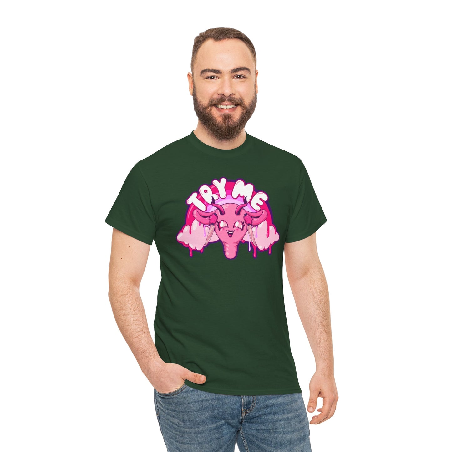 Try Me Uterus Unisex Heavy Cotton Tee