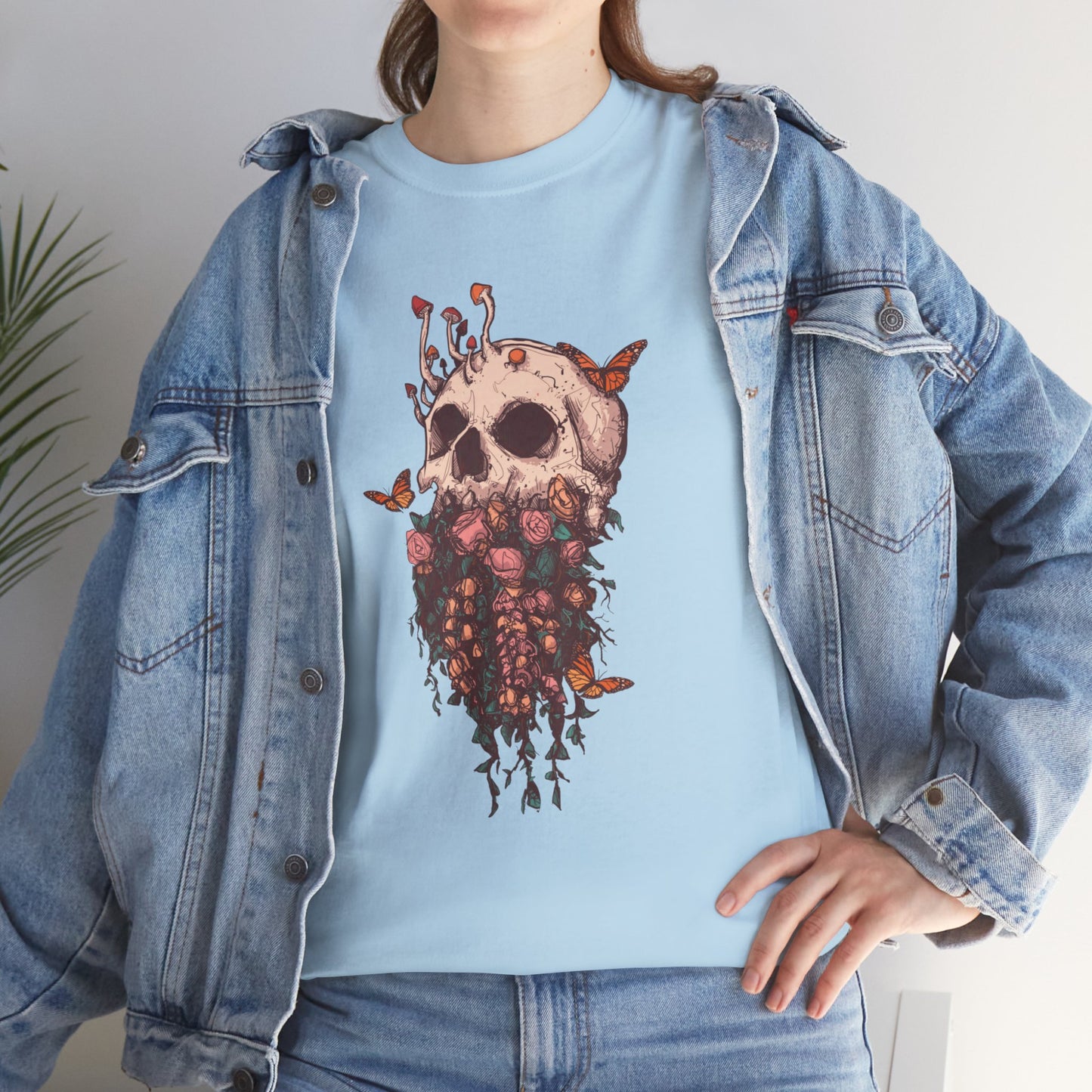 Elemental Skull Nature Unisex Heavy Cotton Tee