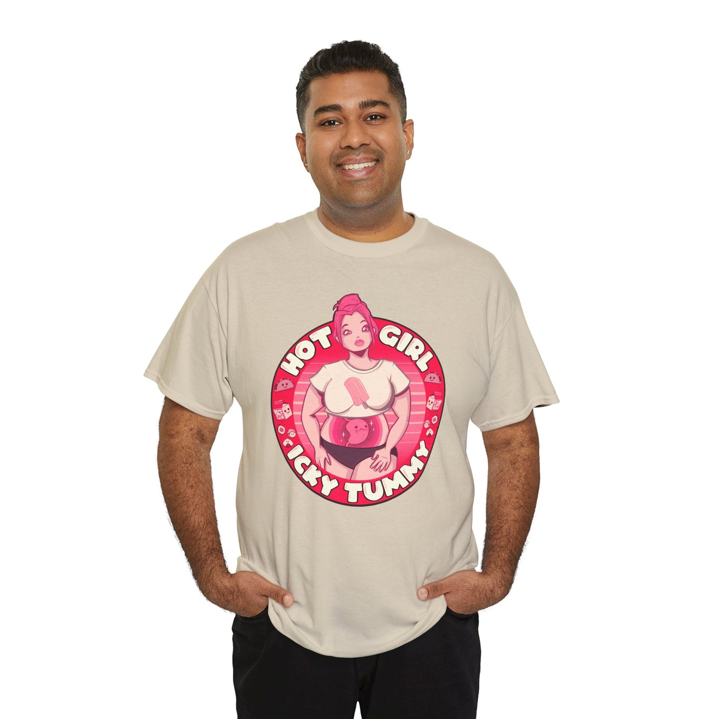 Hot Girl Icky Tummy Unisex Heavy Cotton Tee