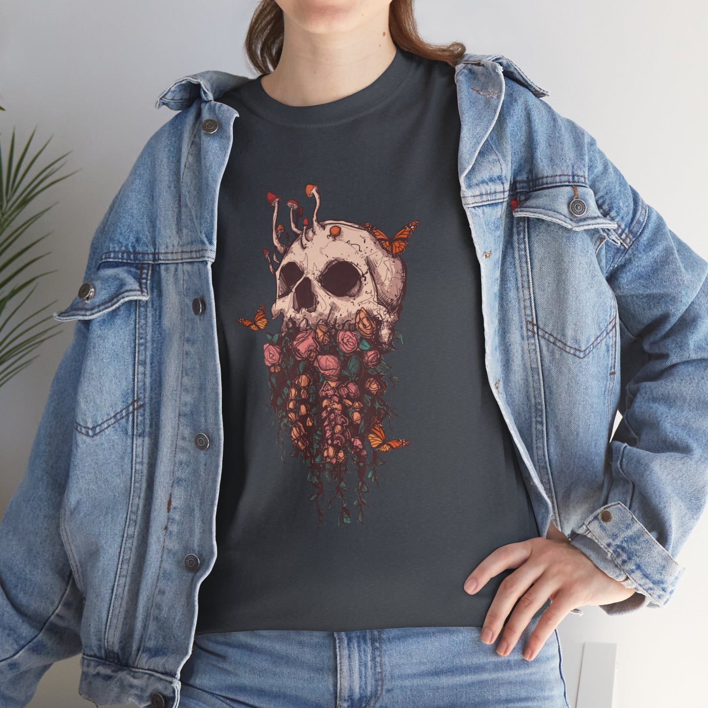 Elemental Skull Nature Unisex Heavy Cotton Tee