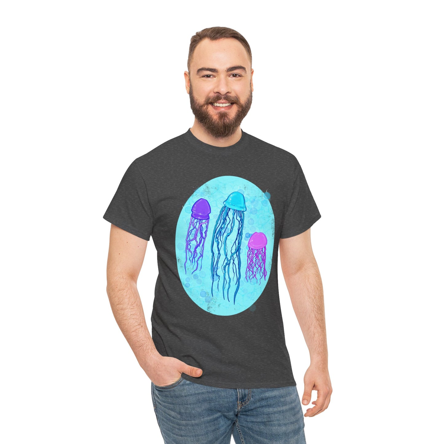 Jellyfish Varieties Unisex Heavy Cotton Tee