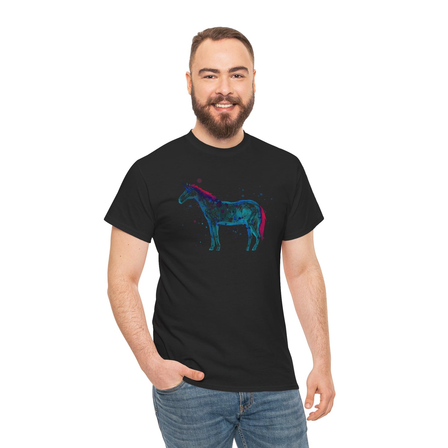 Unicorn Skeleton Unisex Heavy Cotton Tee
