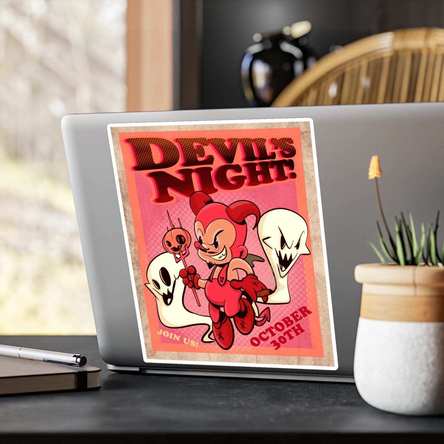 Devil's Night Kiss-Cut Vinyl Decal