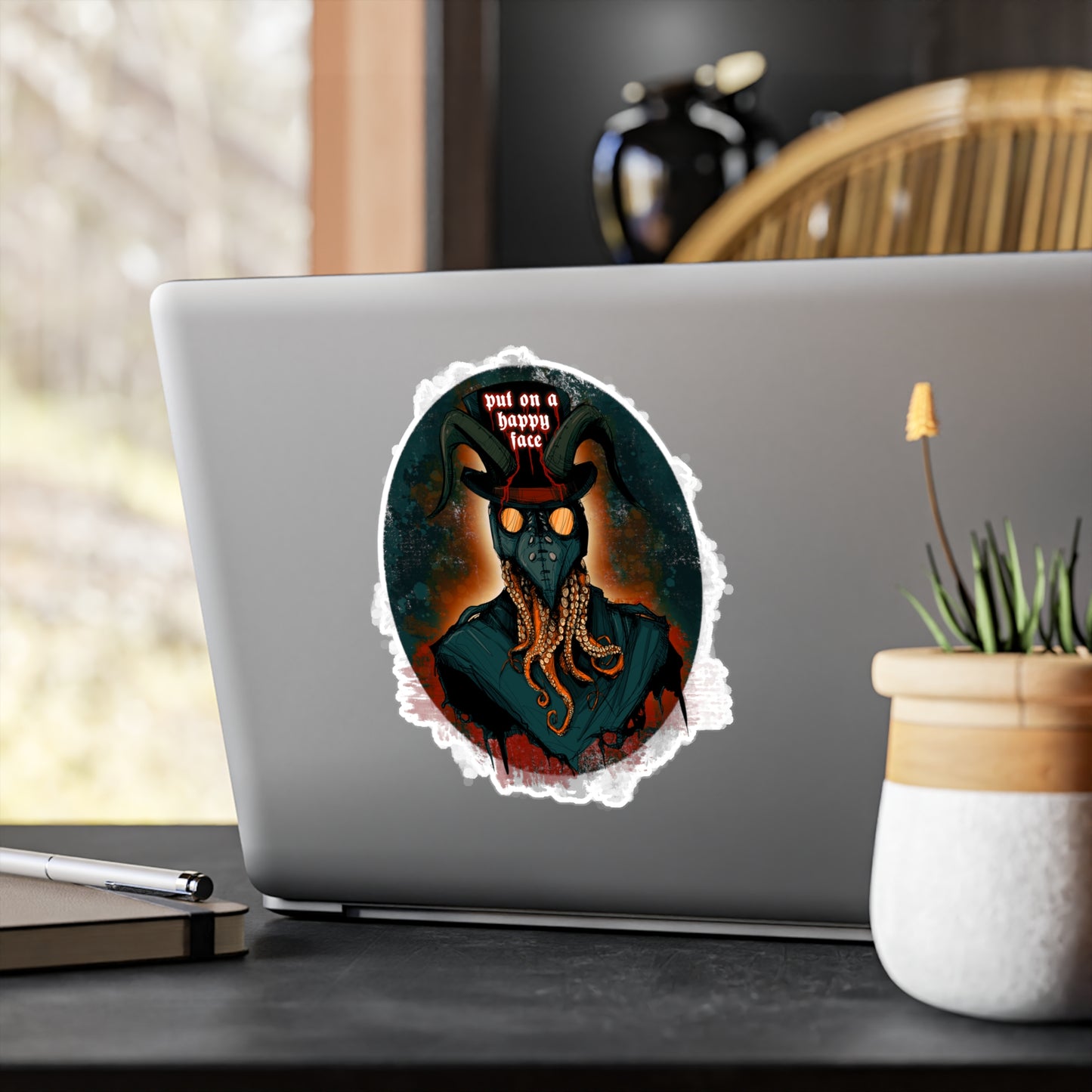 Put On A Happy Face Kiss-Cut Vinyl Decal