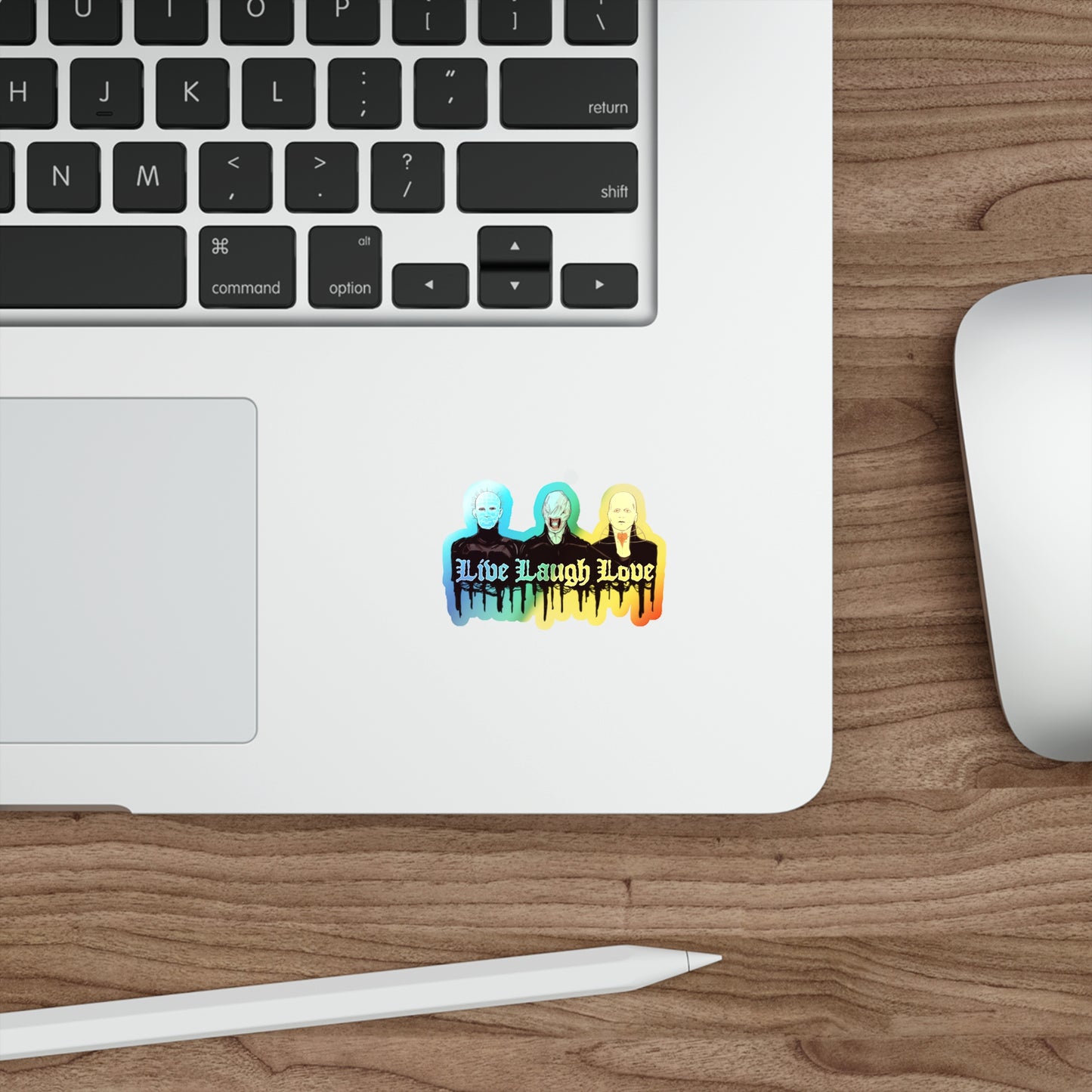 Live Laugh Suffer Holographic Die-cut Stickers