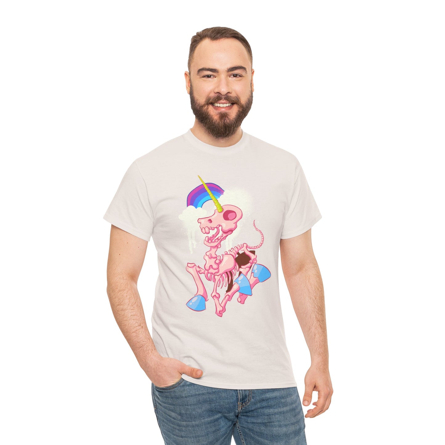 Unicorn Skeleton 2 Unisex Heavy Cotton Tee