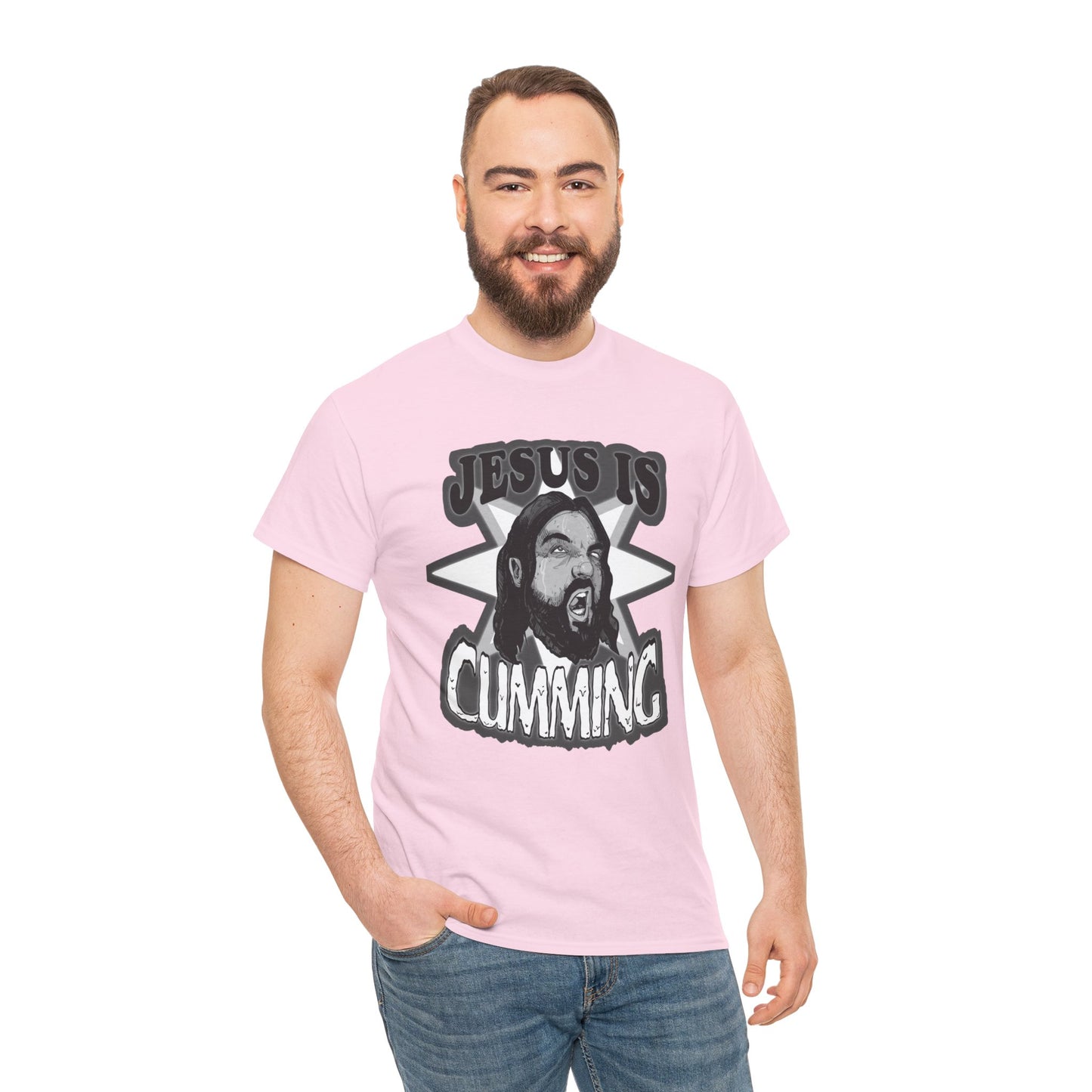 Jesus Is Cumming Unisex Heavy Cotton Tee