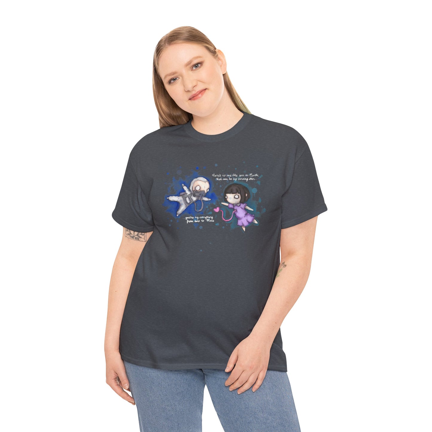 From Here To Mars (White Text) Unisex Heavy Cotton Tee