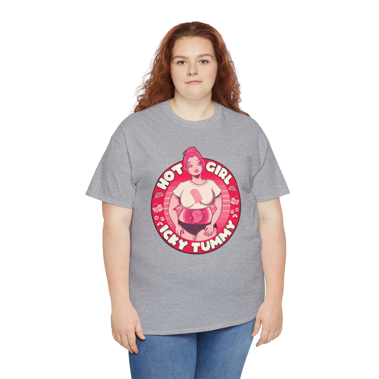 Hot Girl Icky Tummy Unisex Heavy Cotton Tee