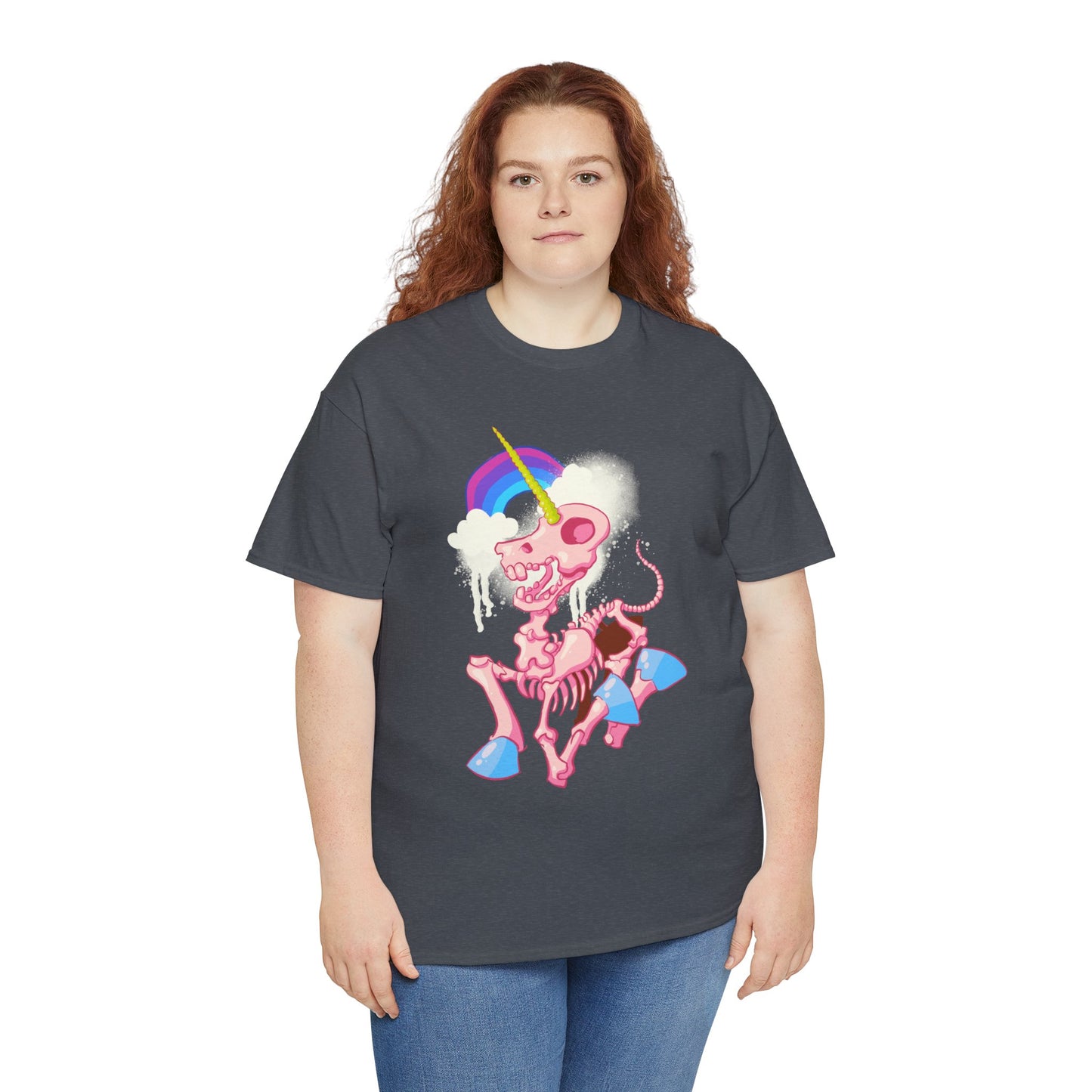 Unicorn Skeleton 2 Unisex Heavy Cotton Tee