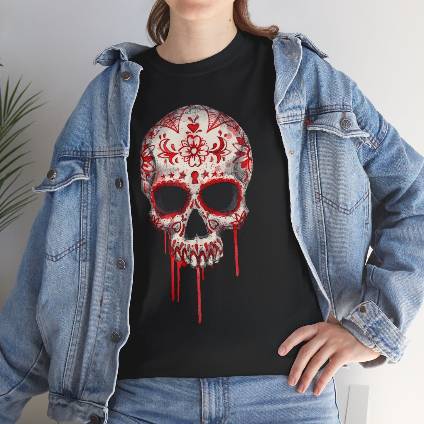 Blood Skull Unisex Heavy Cotton Tee