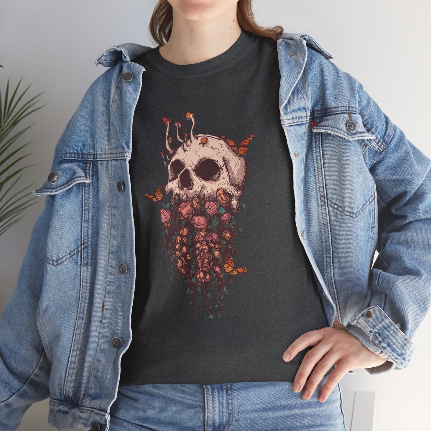 Elemental Skull Nature Unisex Heavy Cotton Tee