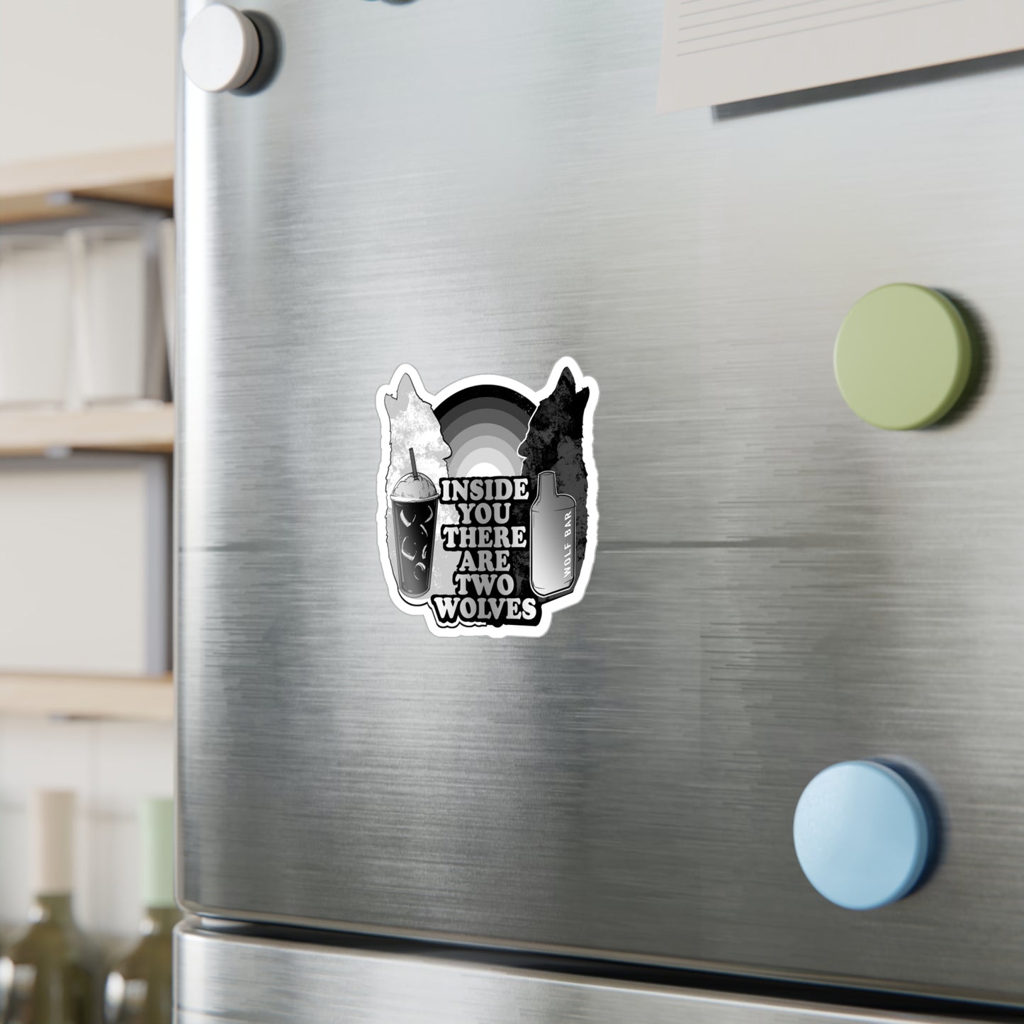 Two Wolves Kiss-Cut Vinyl Decal