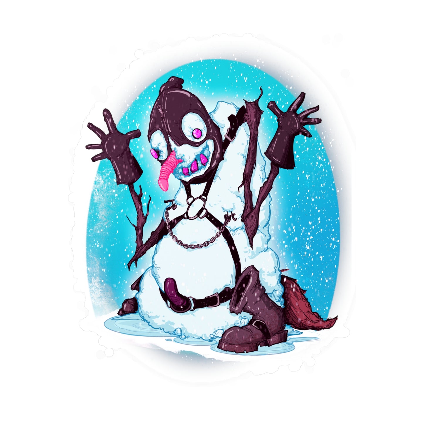 Kinky Snowman Kiss-Cut Vinyl Decal