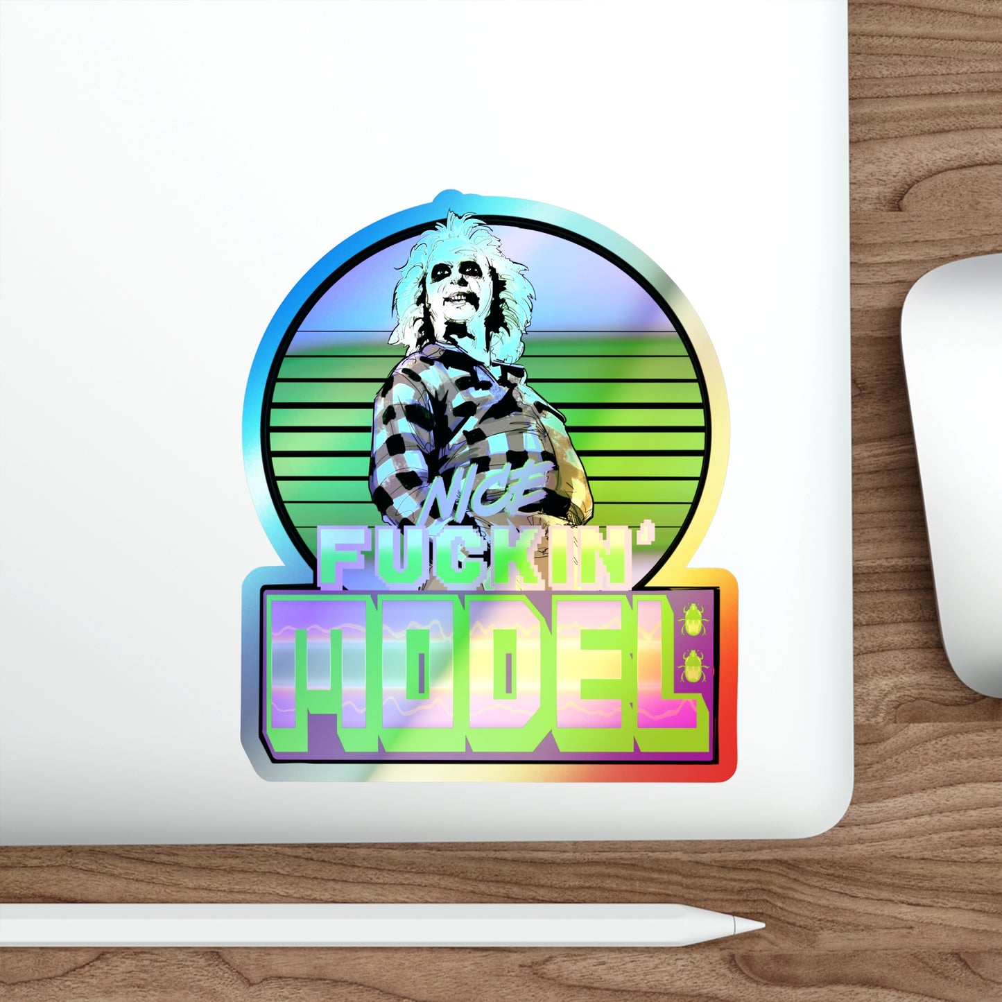 Nice Model Holographic Die-cut Stickers