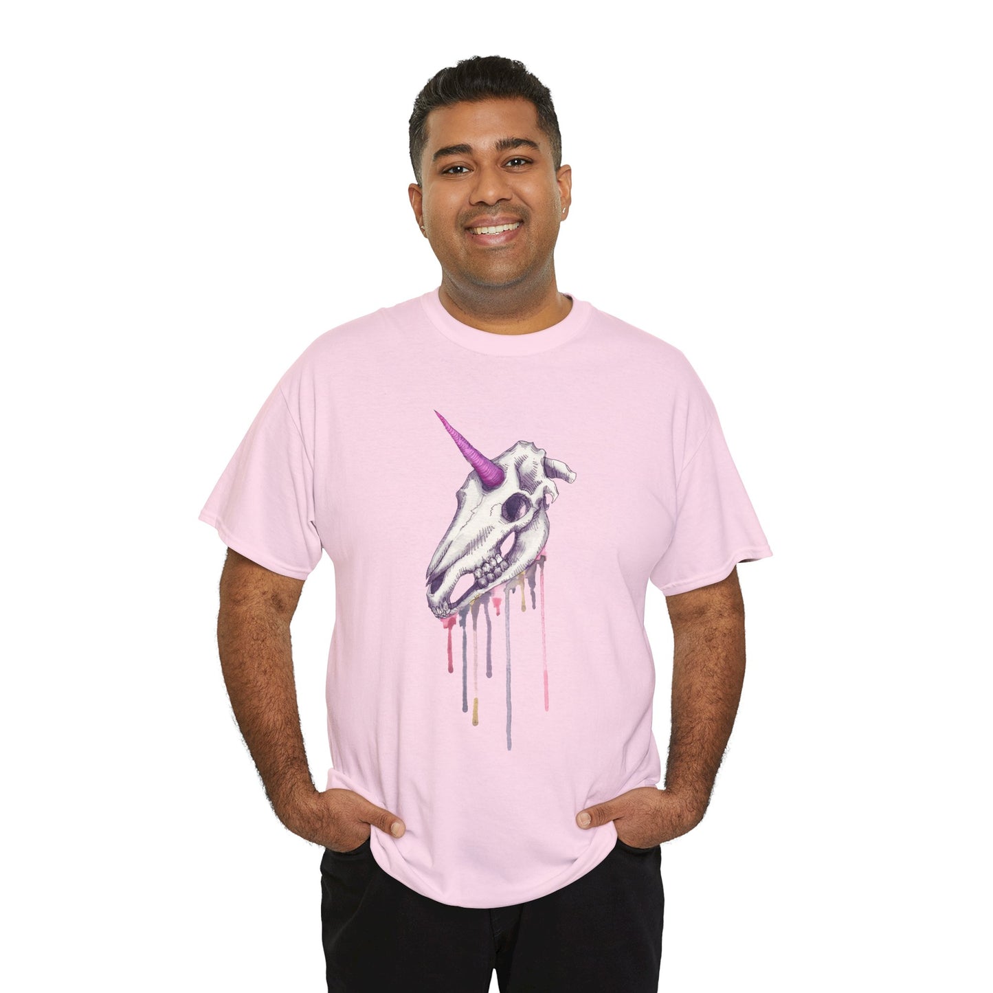 Unicorn Skull Unisex Heavy Cotton Tee