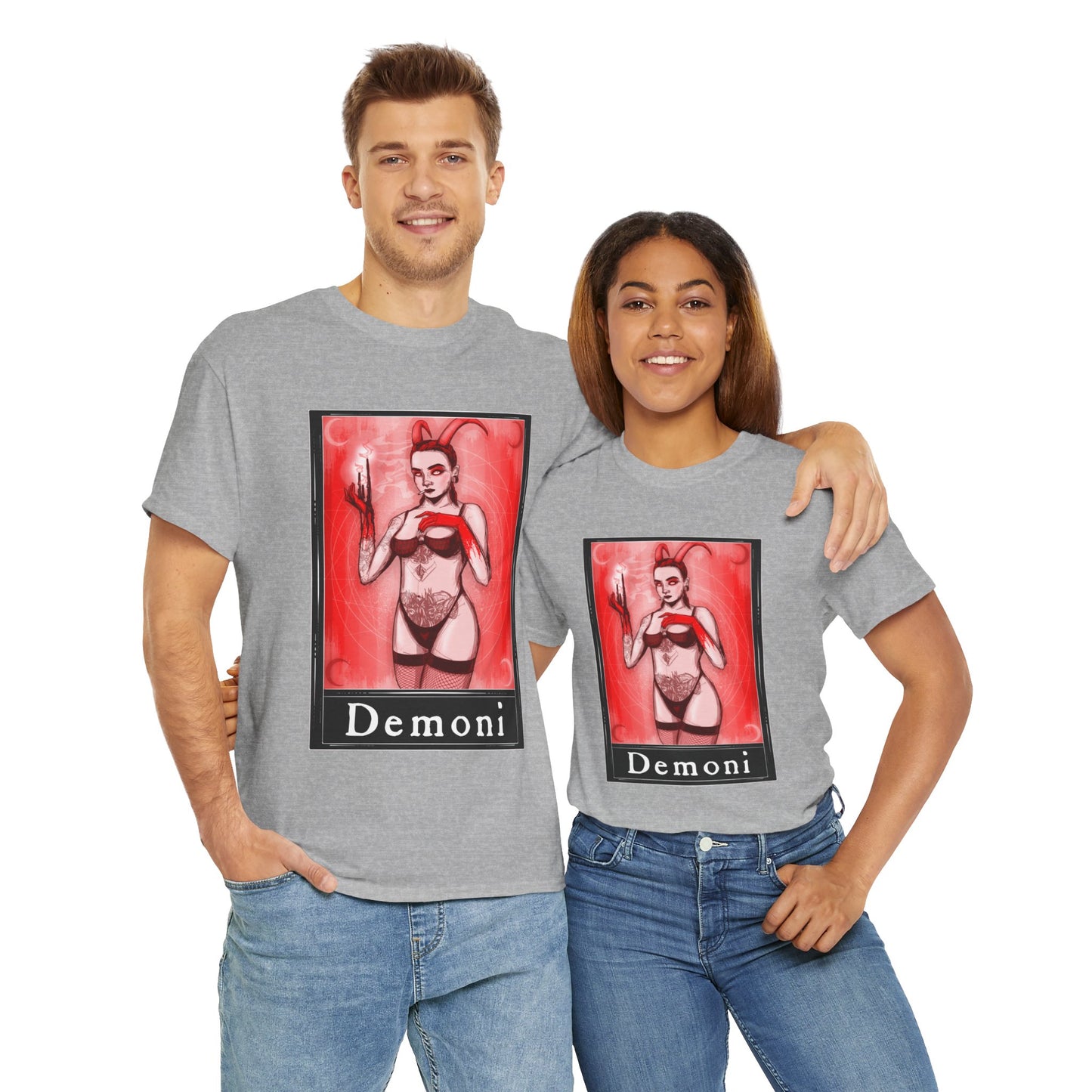 Demoni Tarot (Front & Back Print) Unisex Heavy Cotton Tee