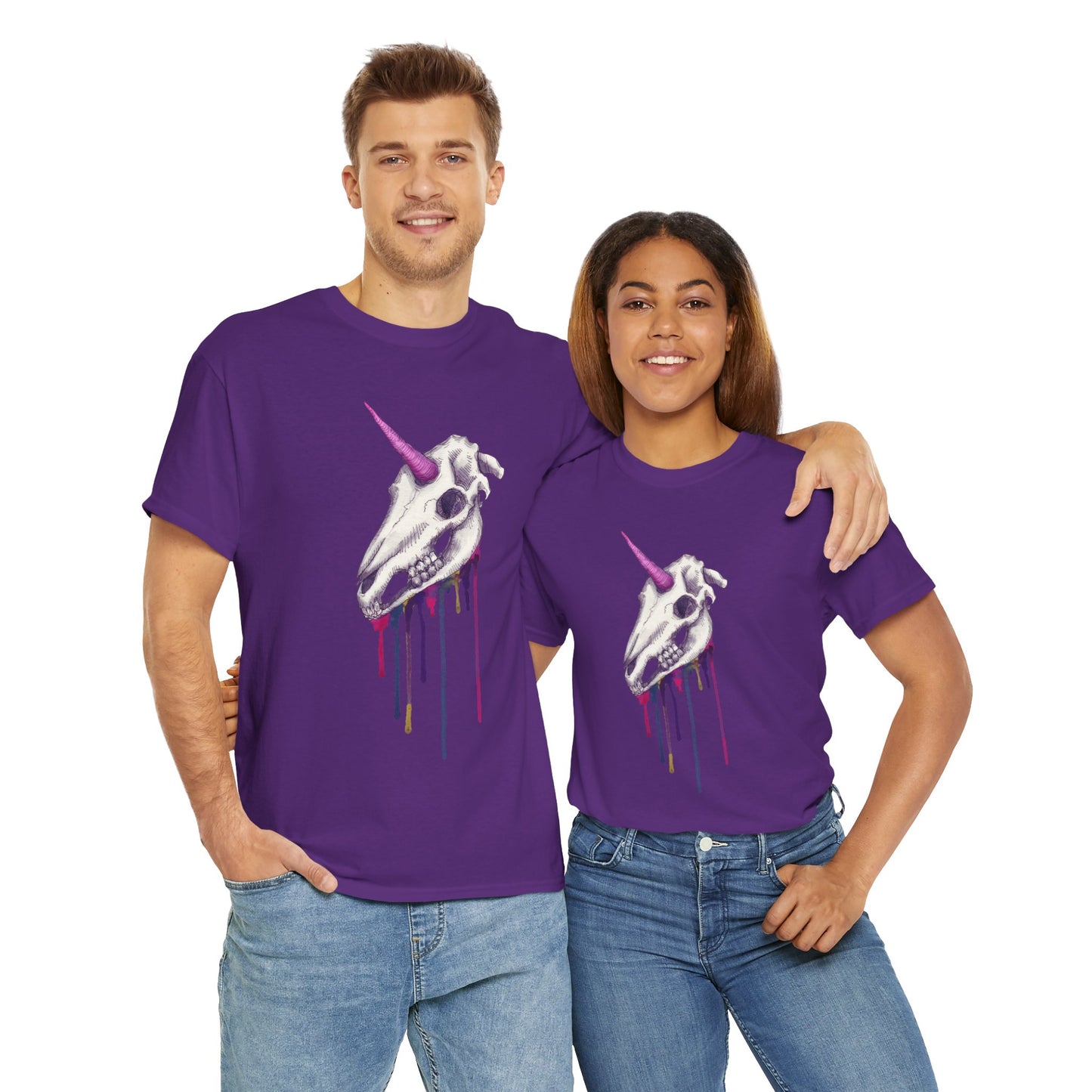 Unicorn Skull Unisex Heavy Cotton Tee