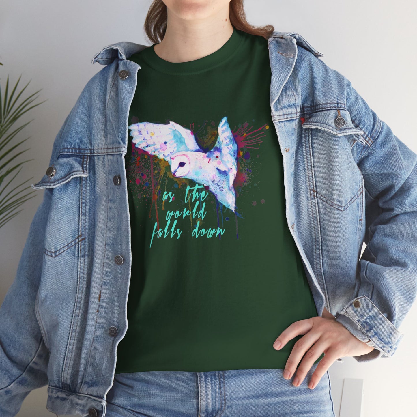 Rainbow Barn Owl (Goblin Variant) Unisex Heavy Cotton Tee
