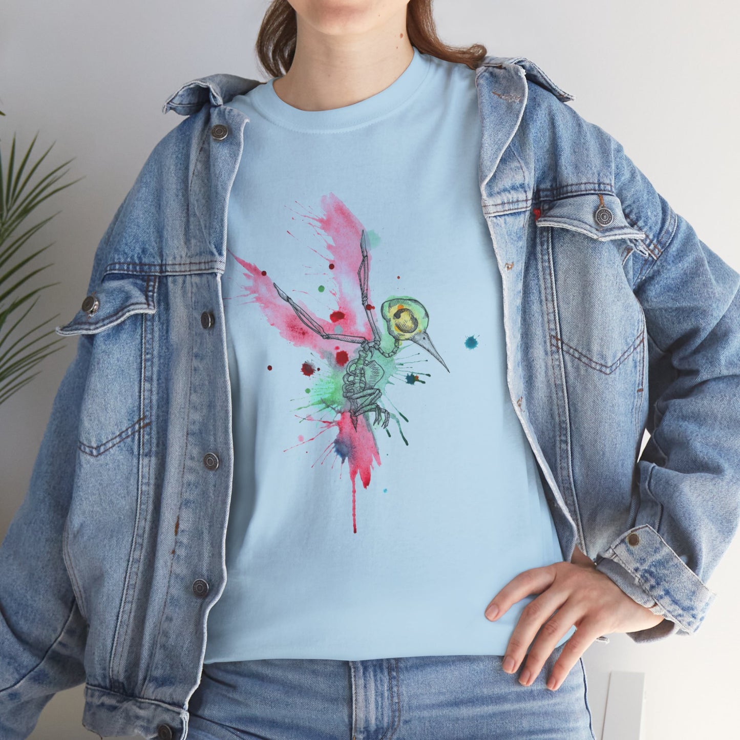 Hummingbird Skeleton Unisex Heavy Cotton Tee