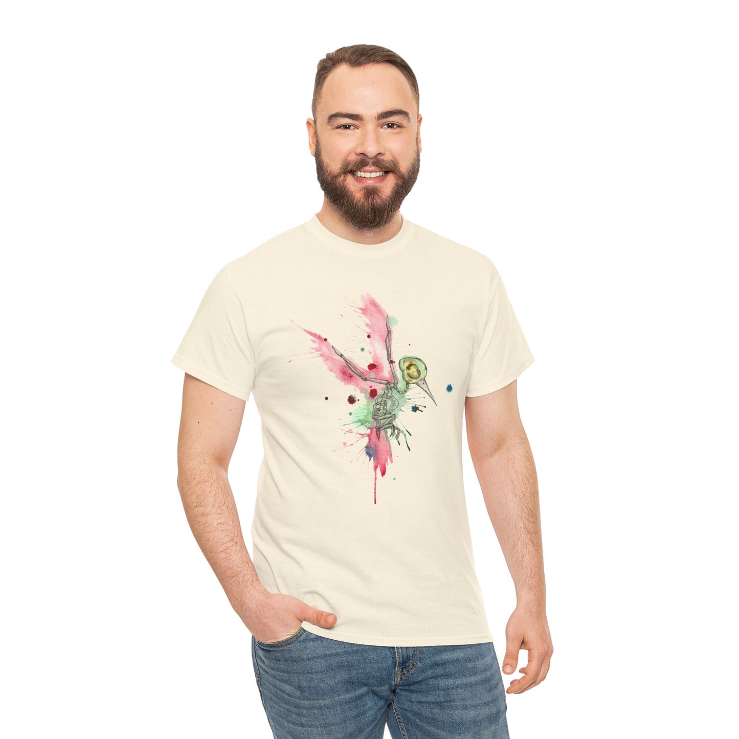 Watercolor Hummingbird Unisex Heavy Cotton Tee