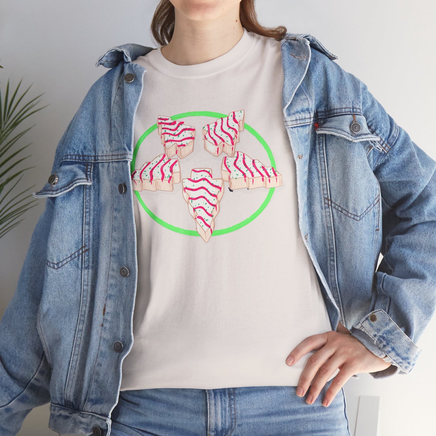 Christmas Tree Pentagram Cake Unisex Heavy Cotton Tee