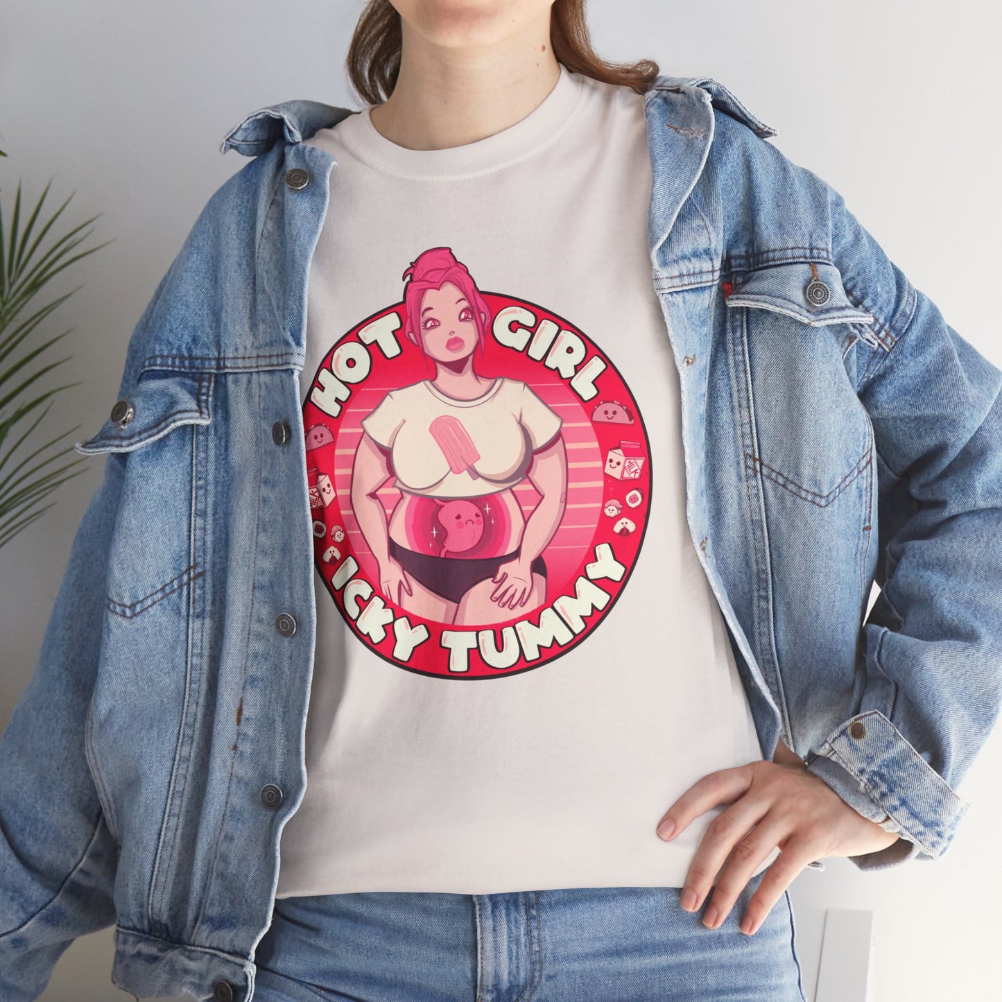 Hot Girl Icky Tummy Unisex Heavy Cotton Tee