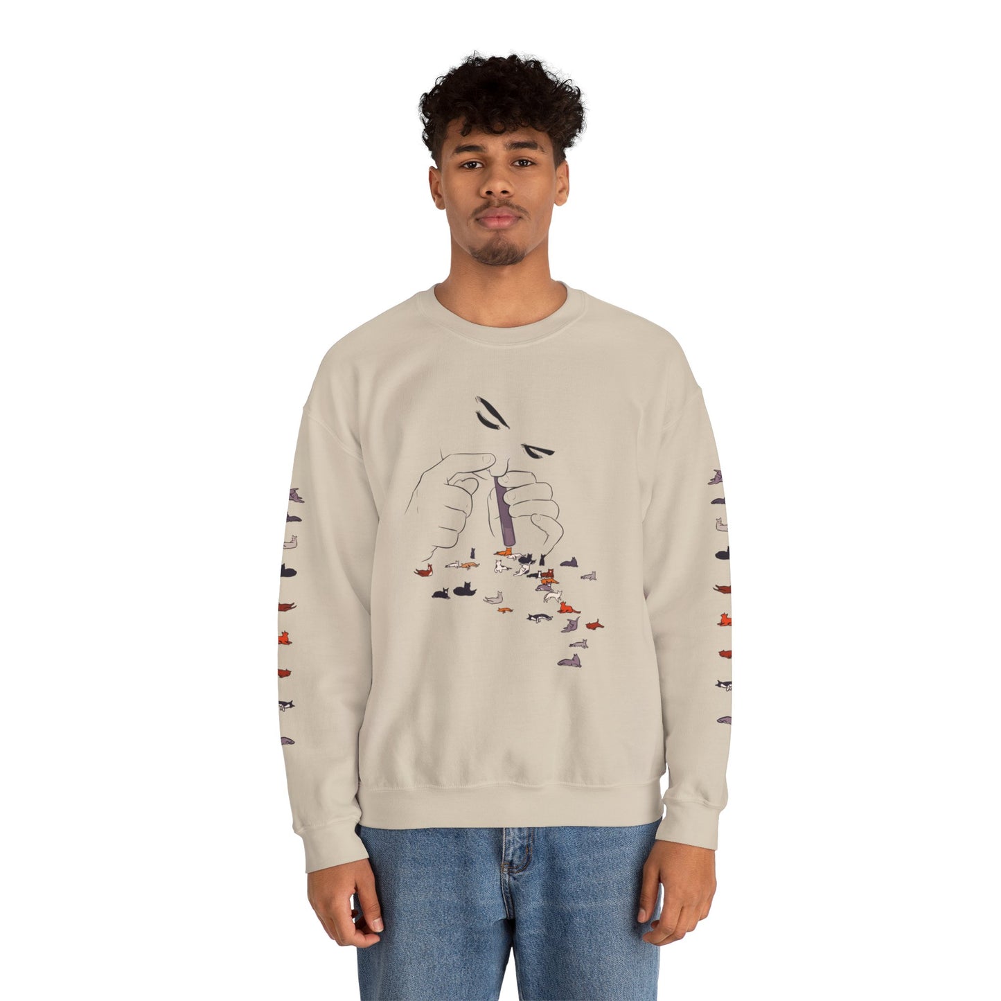 Serotonin Front + Back +Sleeve Print Unisex Heavy Blend Crewneck Sweatshirt
