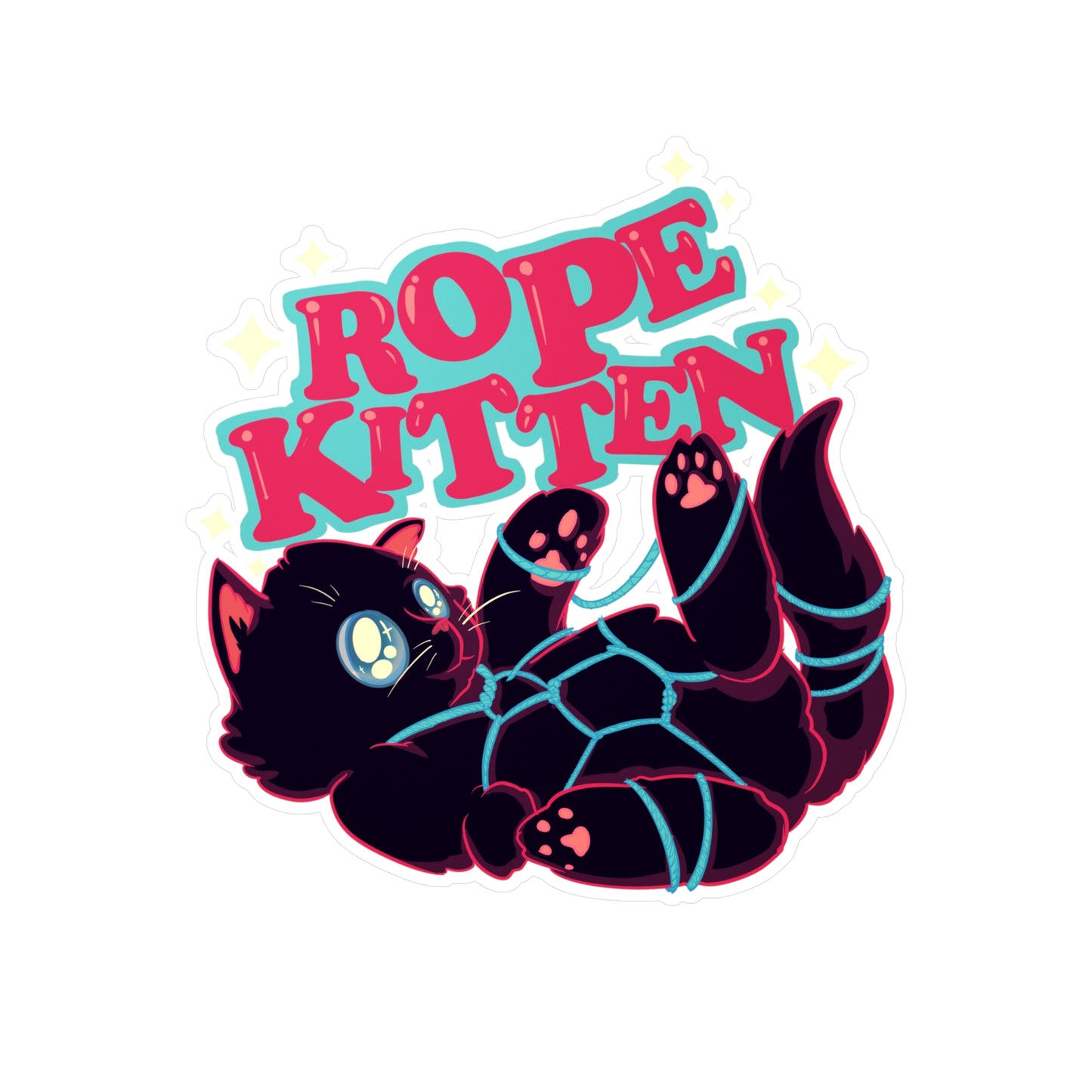 Rope Kitten Kiss-Cut Vinyl Decal