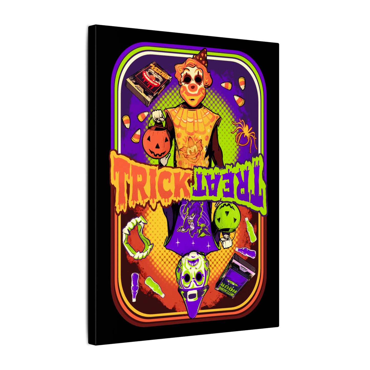 As Above So Below Retro Halloween Matte Canvas Stretched