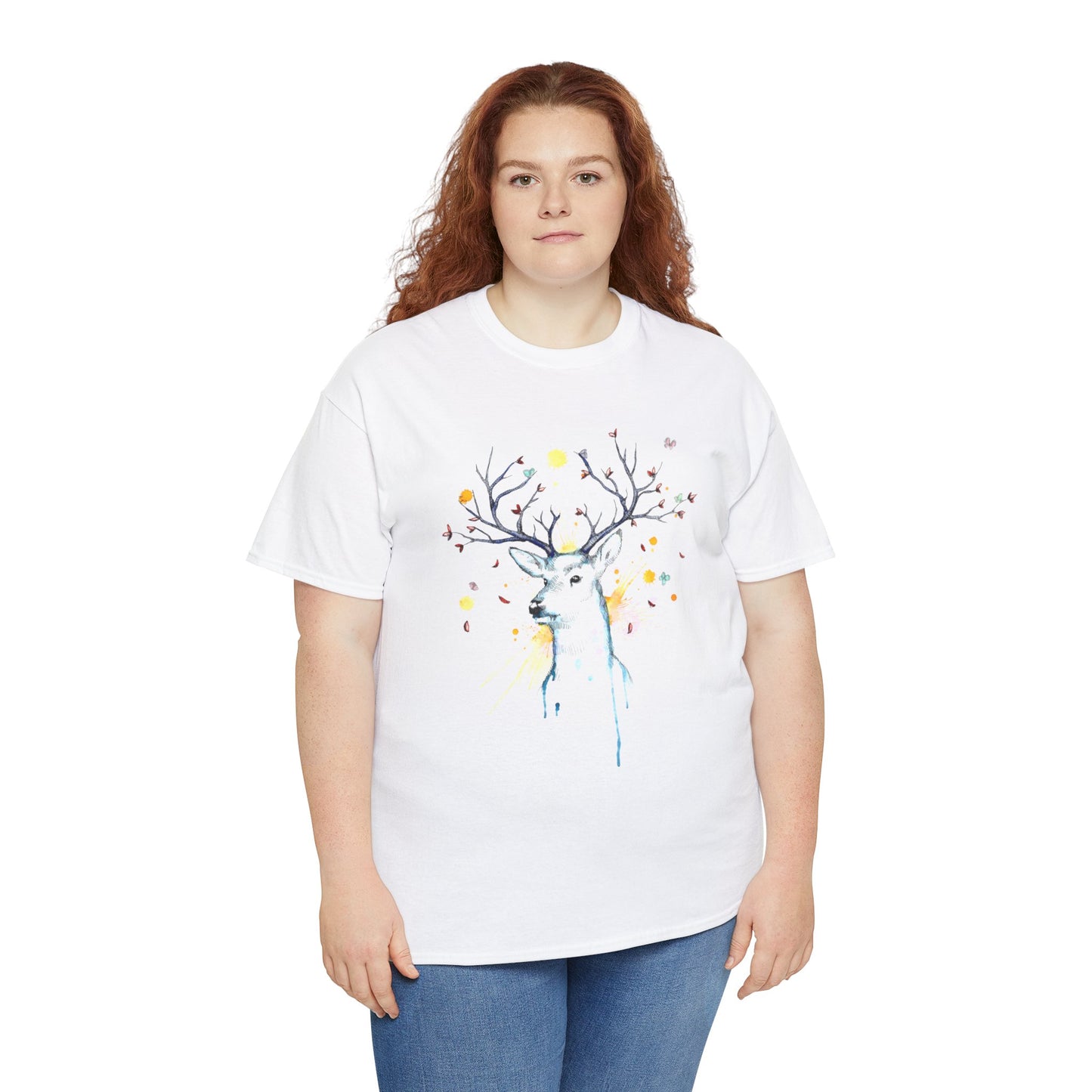 Tree Deer Unisex Heavy Cotton Tee