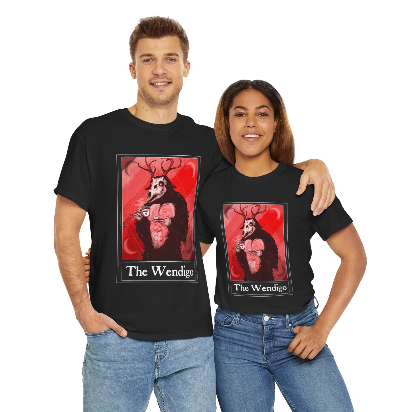 The Wendigo Tarot (Front & Back Print) Unisex Heavy Cotton Tee