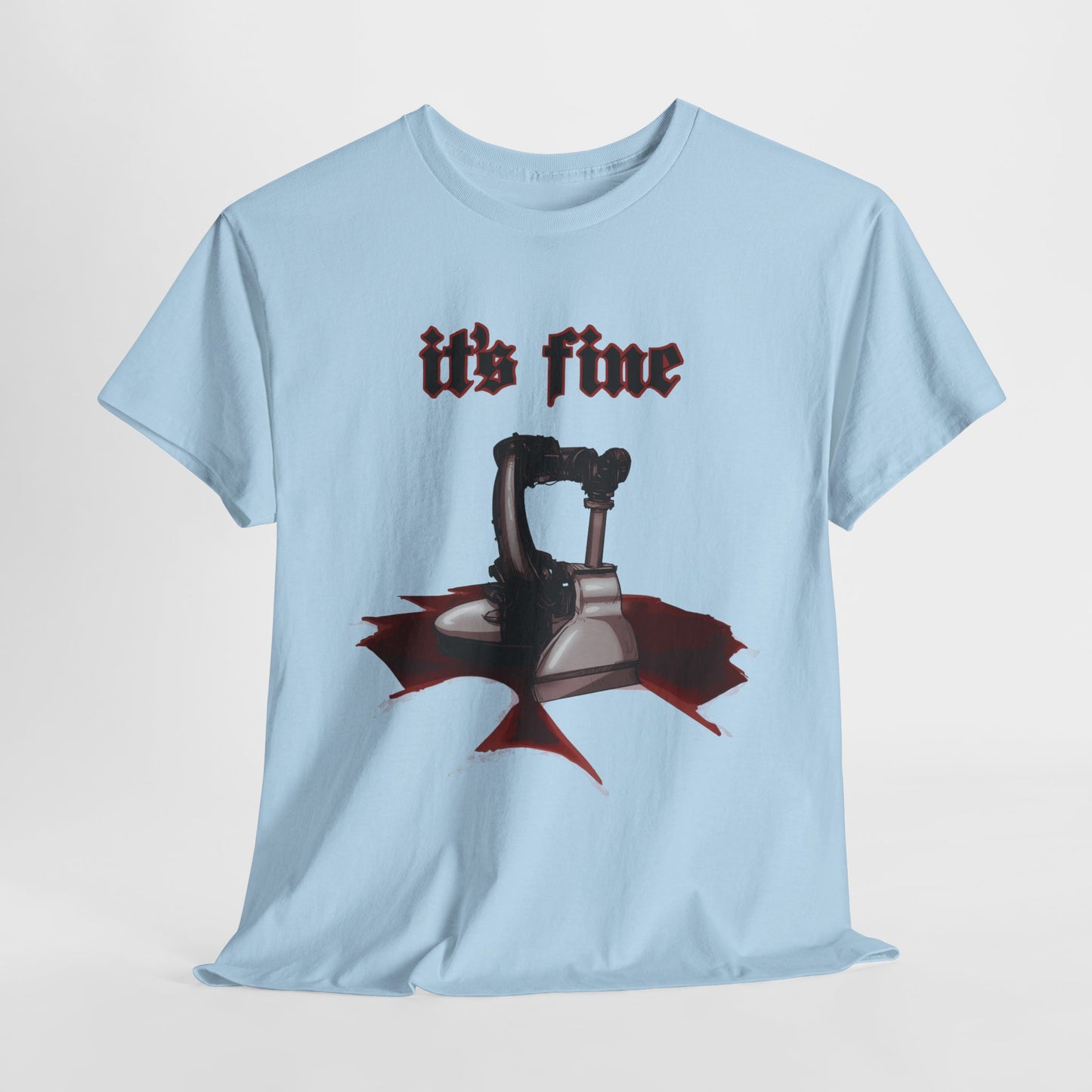 Fluid Leak Robot Unisex Heavy Cotton Tee