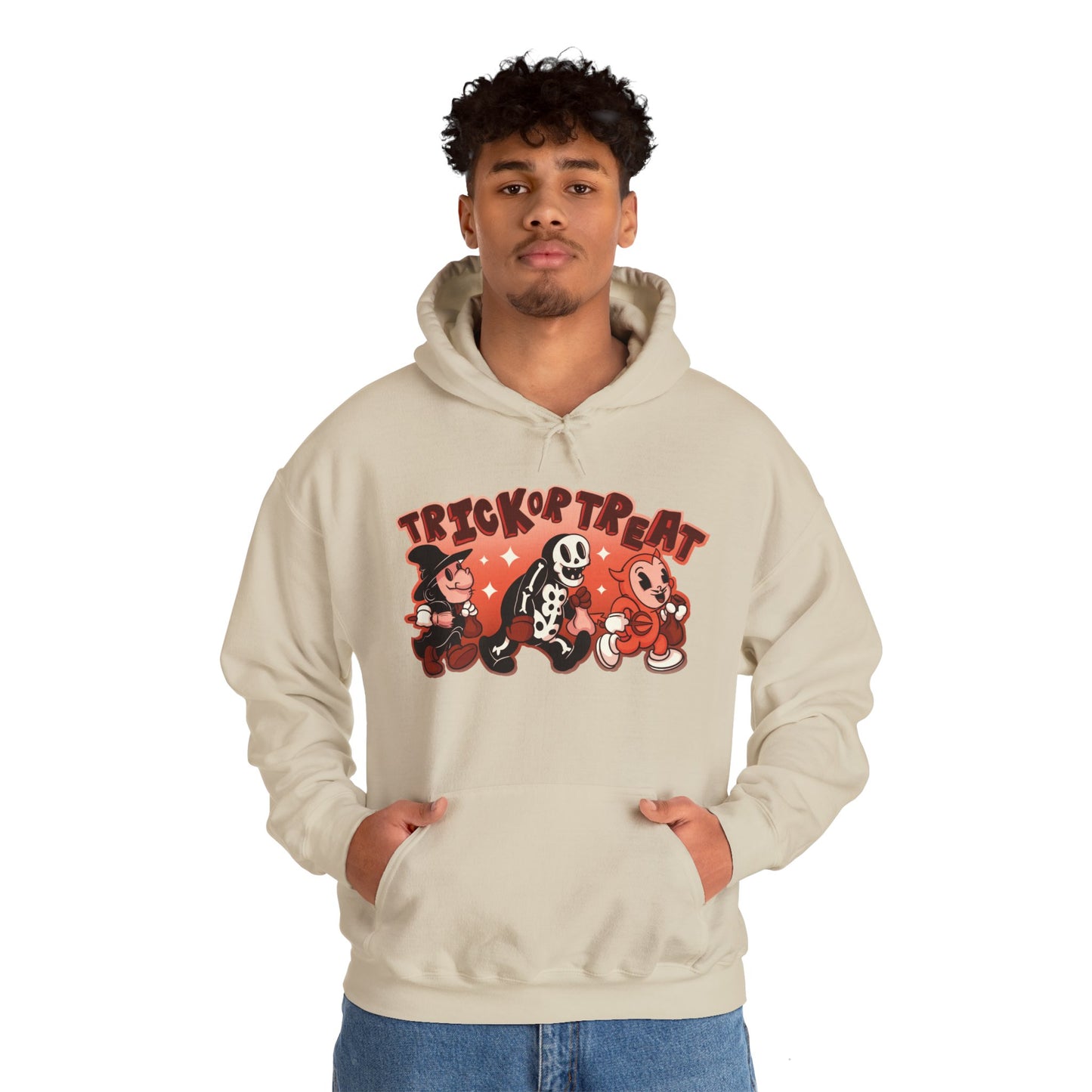 Trick Or Treat Rubber Hose Unisex Heavy Blend Hooded Sweatshirt