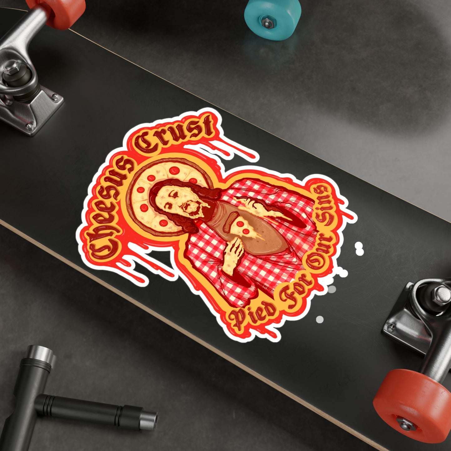 Cheesus Crust Kiss-Cut Vinyl Decal