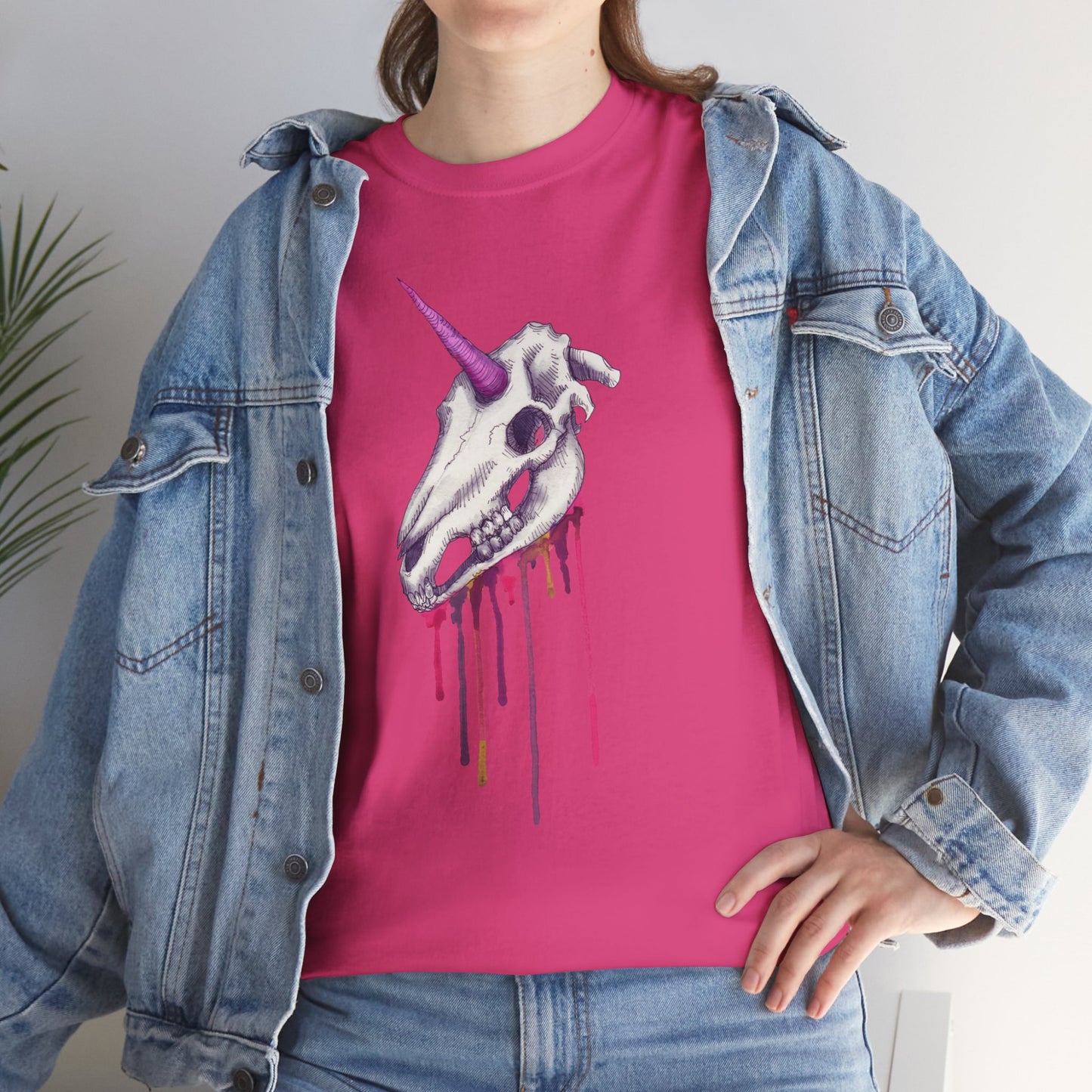 Unicorn Skull Unisex Heavy Cotton Tee