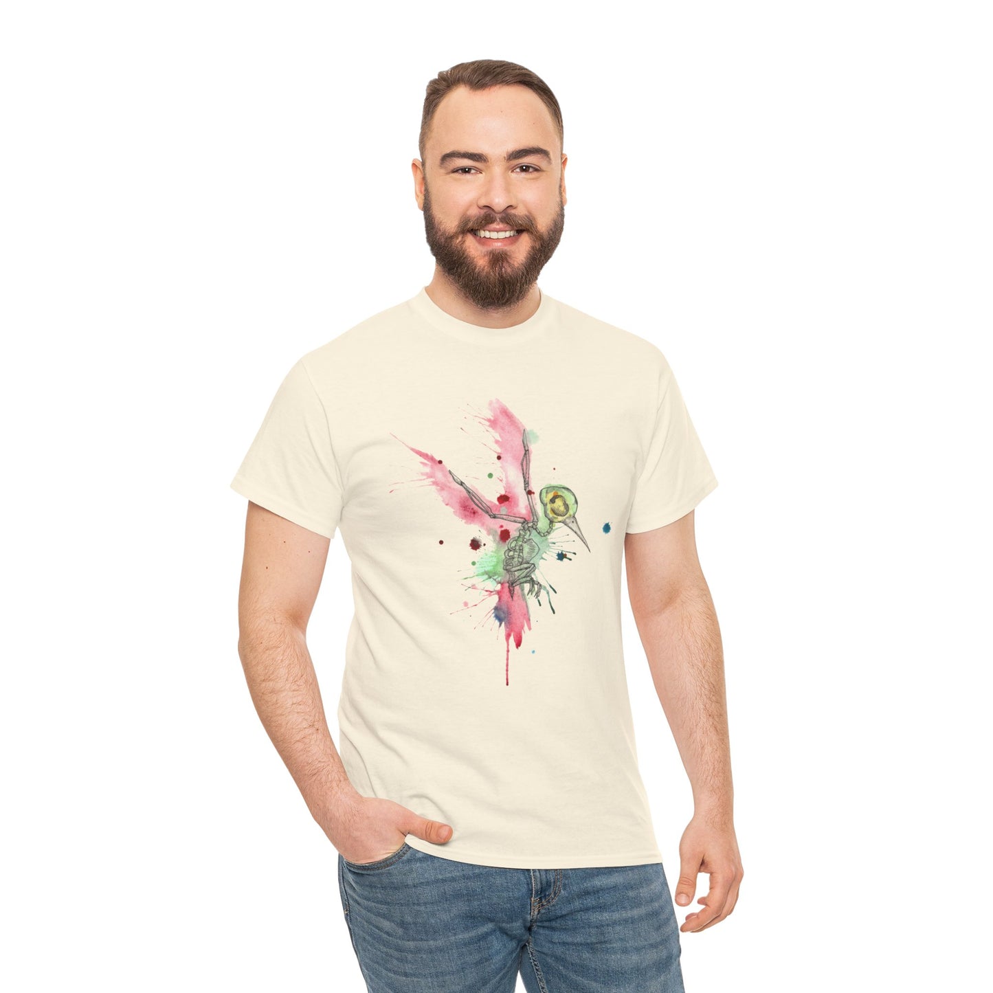 Hummingbird Skeleton Unisex Heavy Cotton Tee