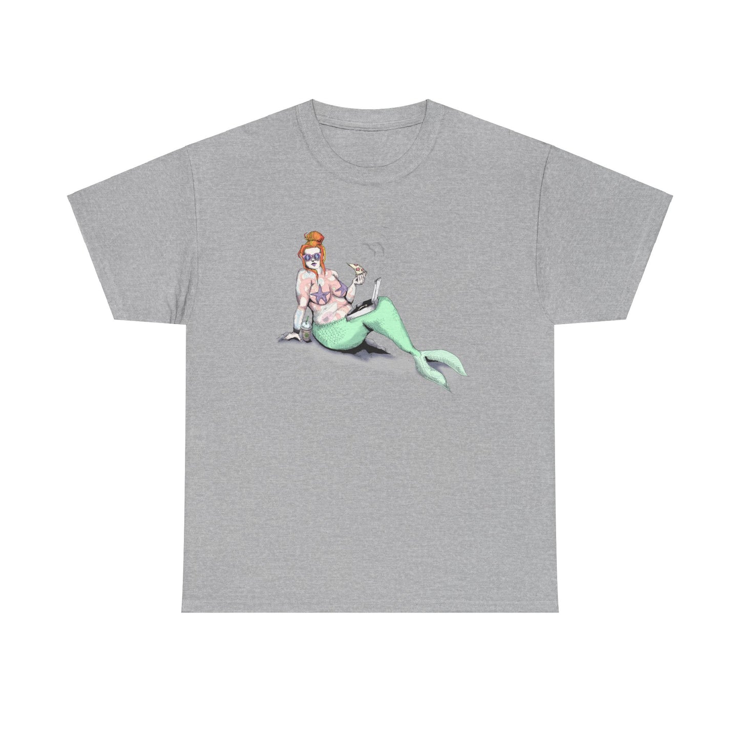 Pizza Mermaid Unisex Heavy Cotton Tee