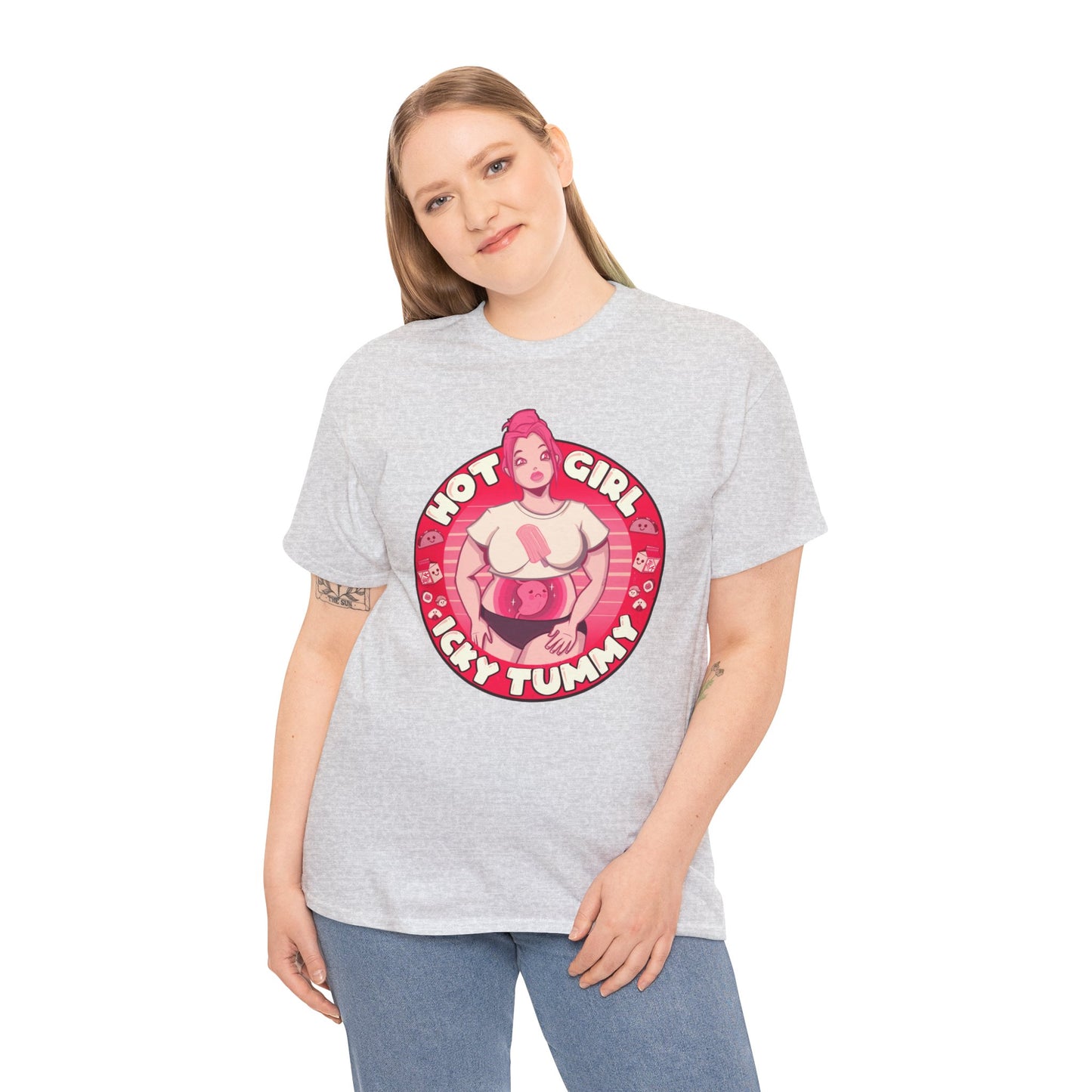 Hot Girl Icky Tummy Unisex Heavy Cotton Tee