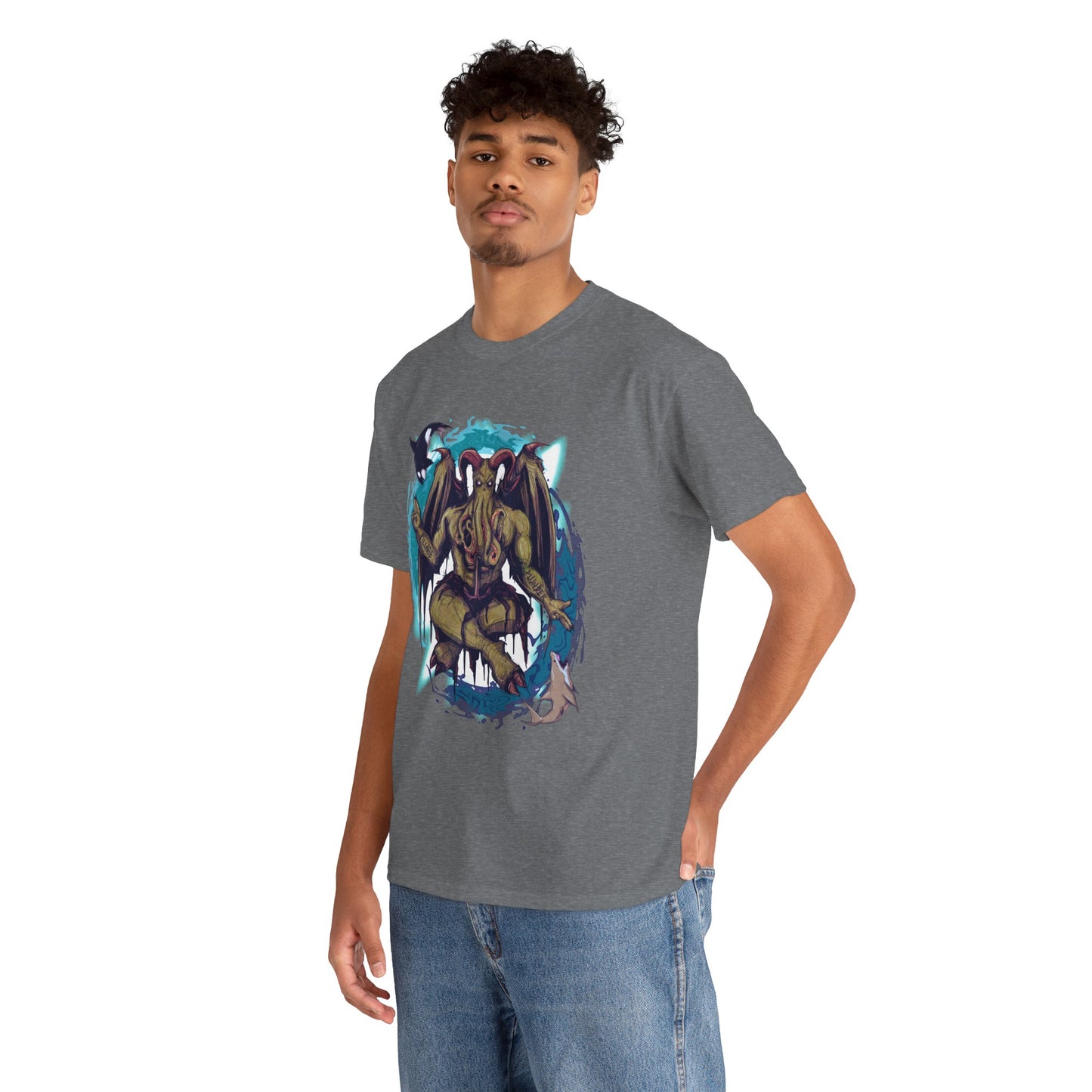 Baphomet Cthulhu Unisex Heavy Cotton Tee